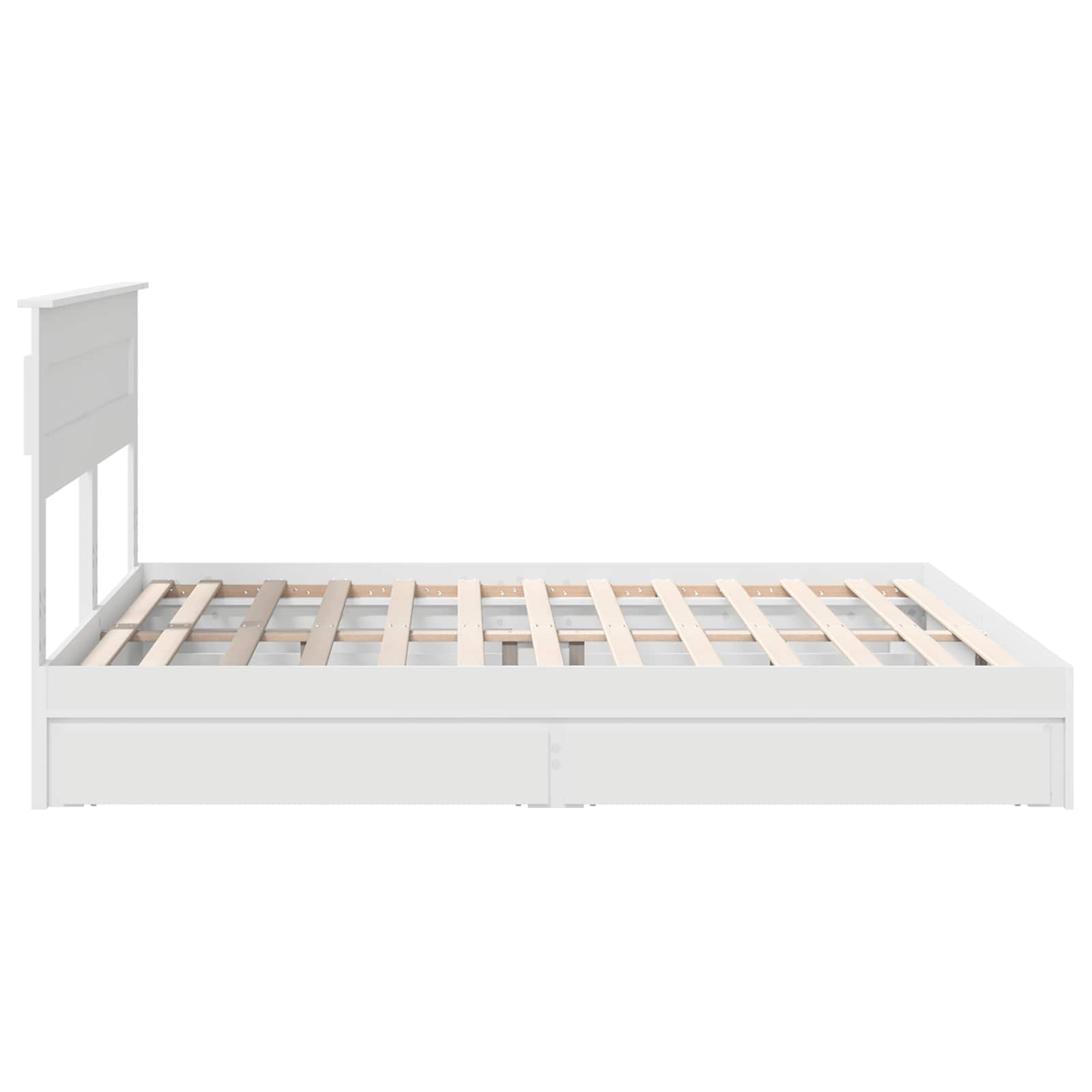 Krevet s od storage Bijelo 180 x 200 cm Konstruirano drvo