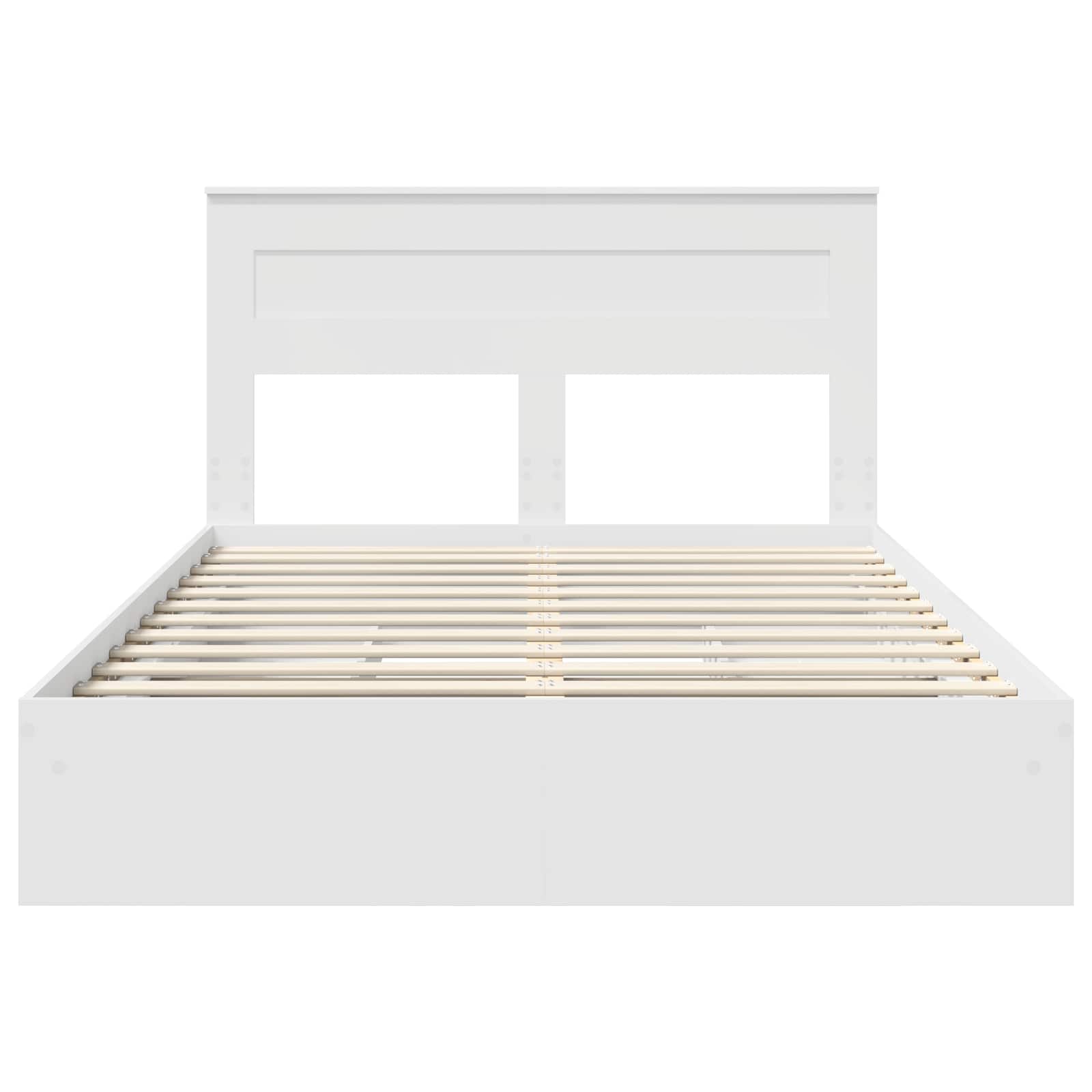 Krevet s od storage Bijelo 160 x 200 cm Konstruirano drvo