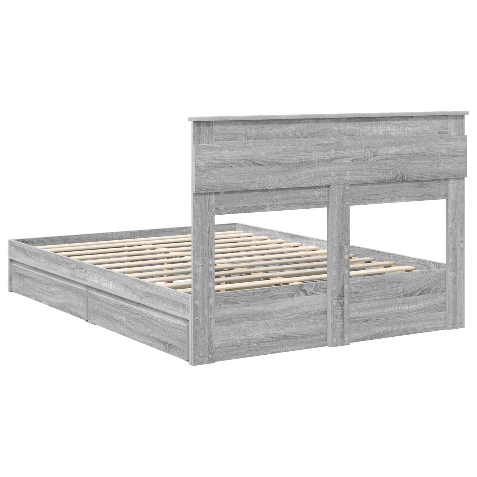 Krevet s od storage Siva Sonoma 150 x 200 cm Konstruirano drvo