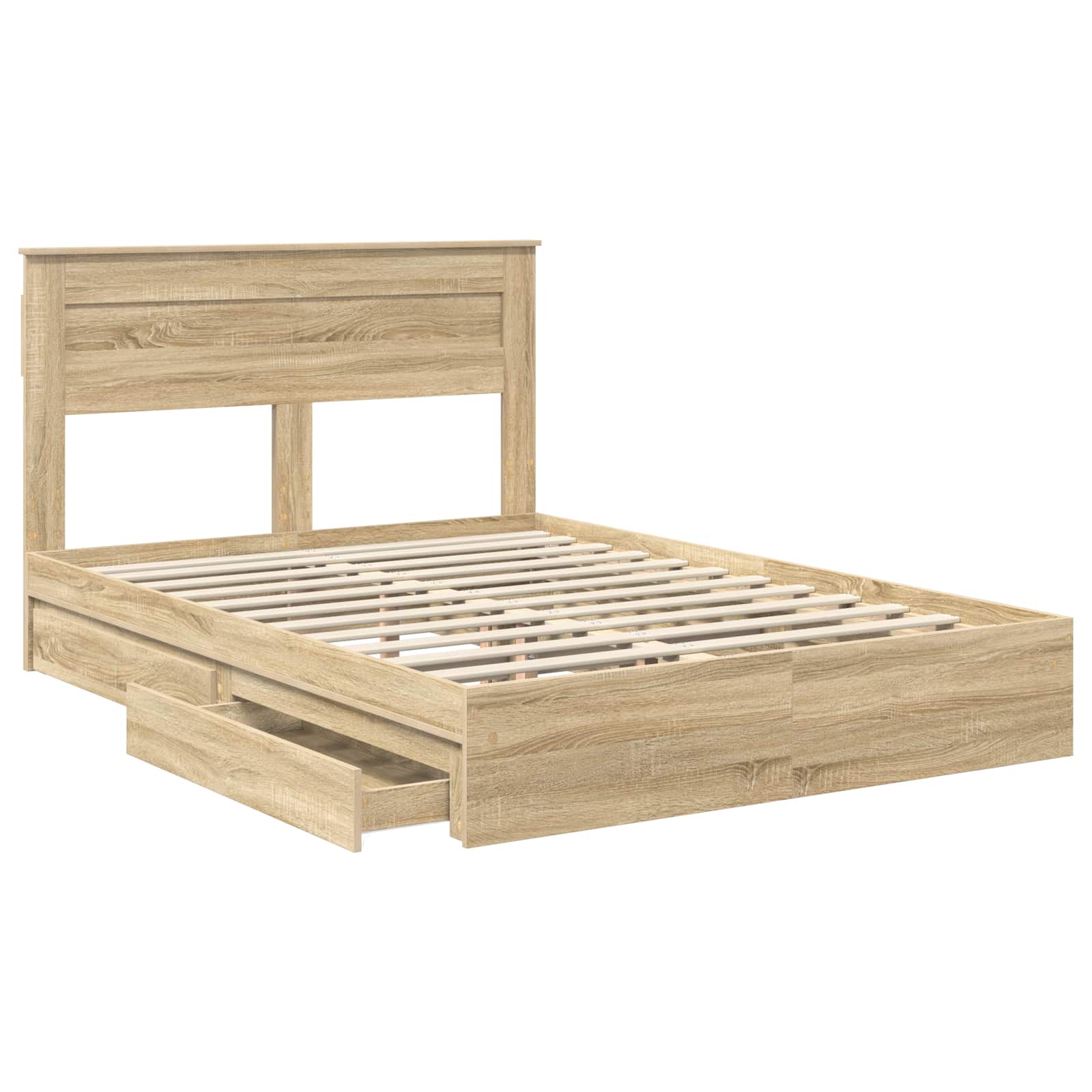 Krevet s od storage Sonoma hrast 140 x 200 cm Konstruirano drvo