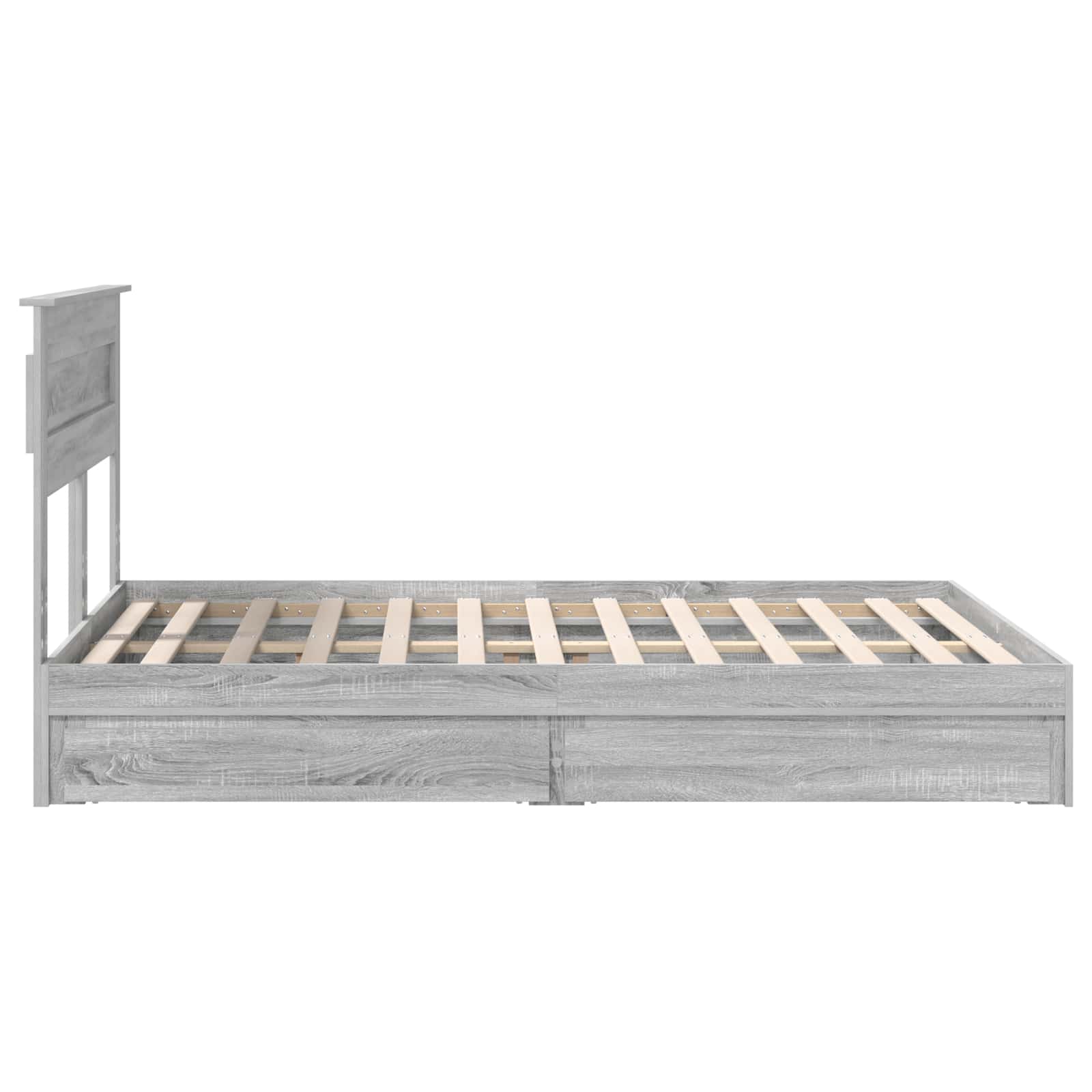 Krevet s od storage Siva Sonoma 140 x 200 cm Konstruirano drvo