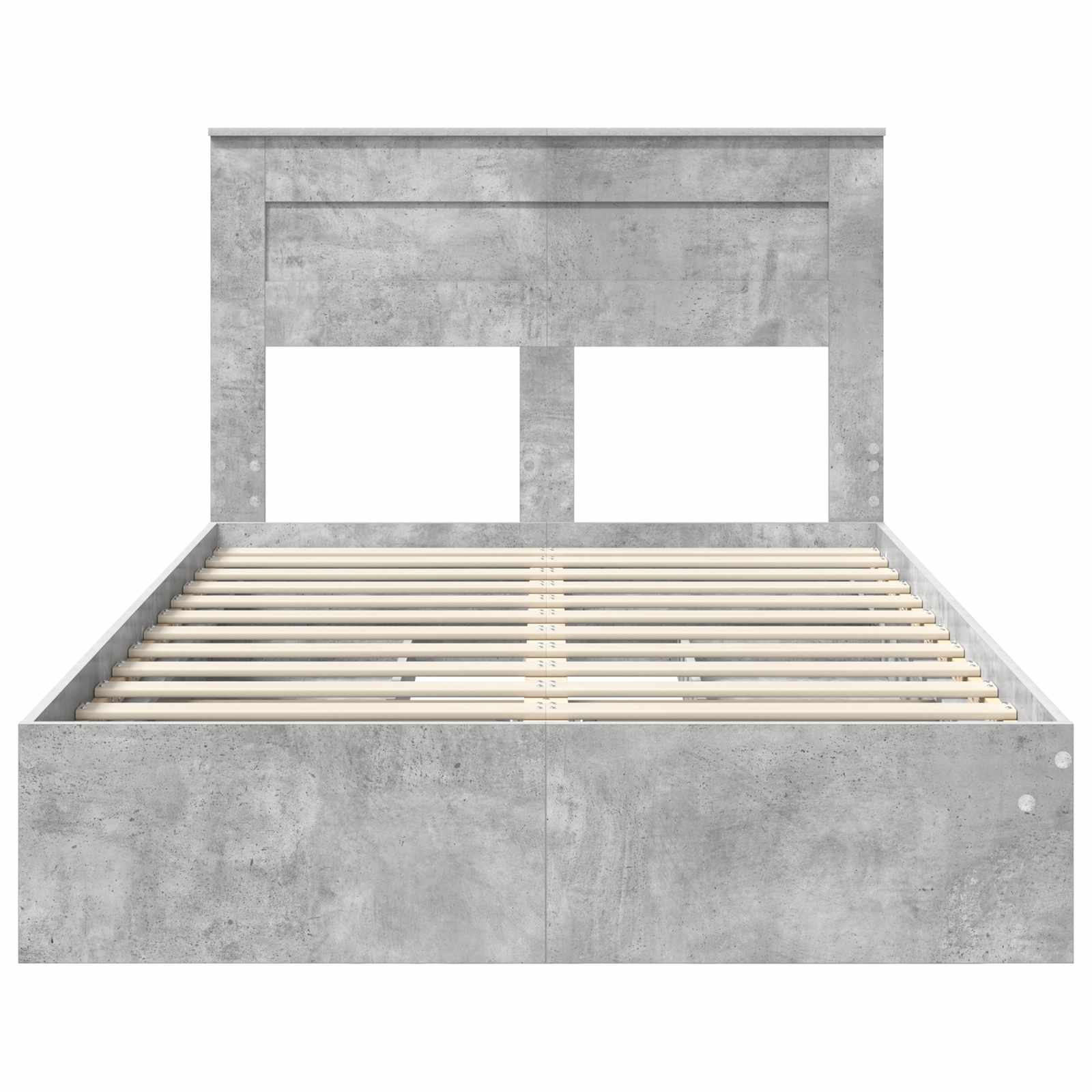 Krevet s od storage s uzglavljem Betonski sivi 135 x 190 cm