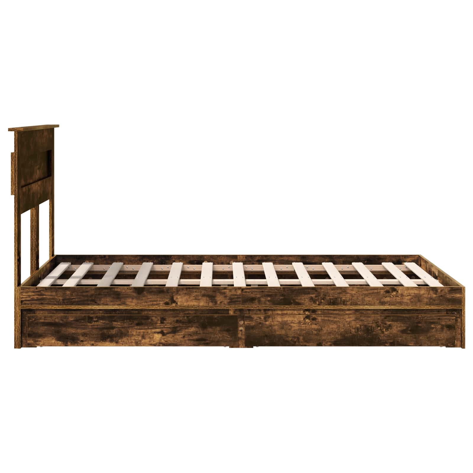 Krevet s od storage s uzglavljem Dimljeni hrast 135 x 190 cm