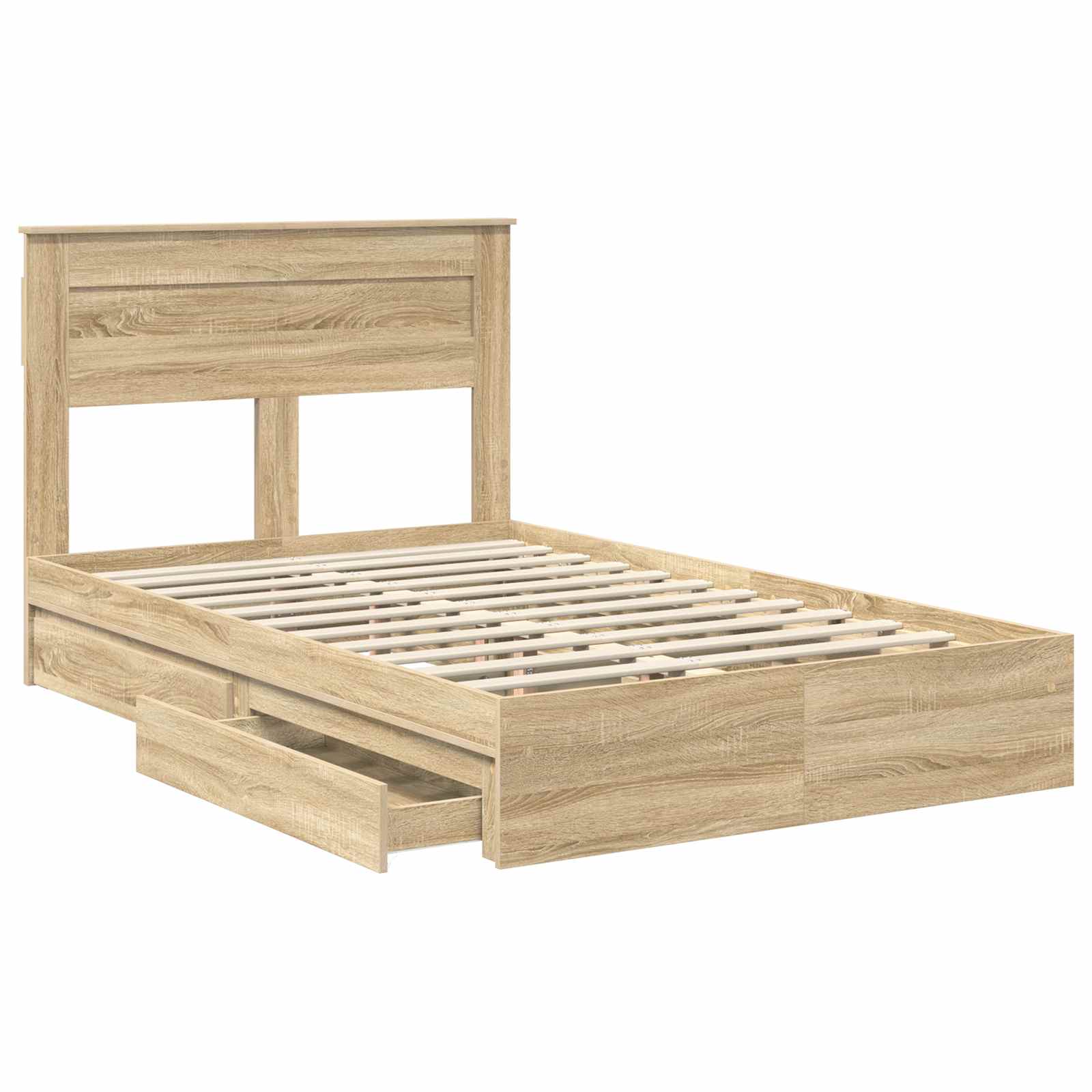 Krevet s od storage Sonoma hrast 120 x 200 cm Konstruirano drvo
