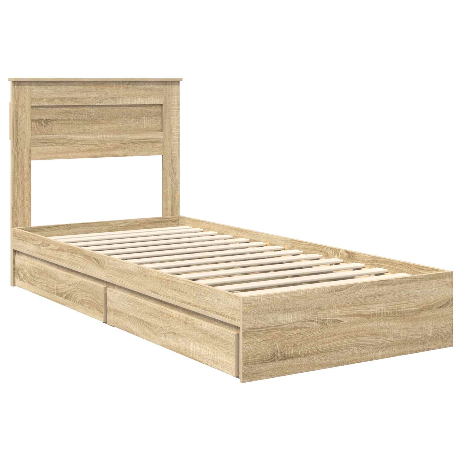 Krevet s od storage Sonoma hrast 100 x 200 cm Konstruirano drvo