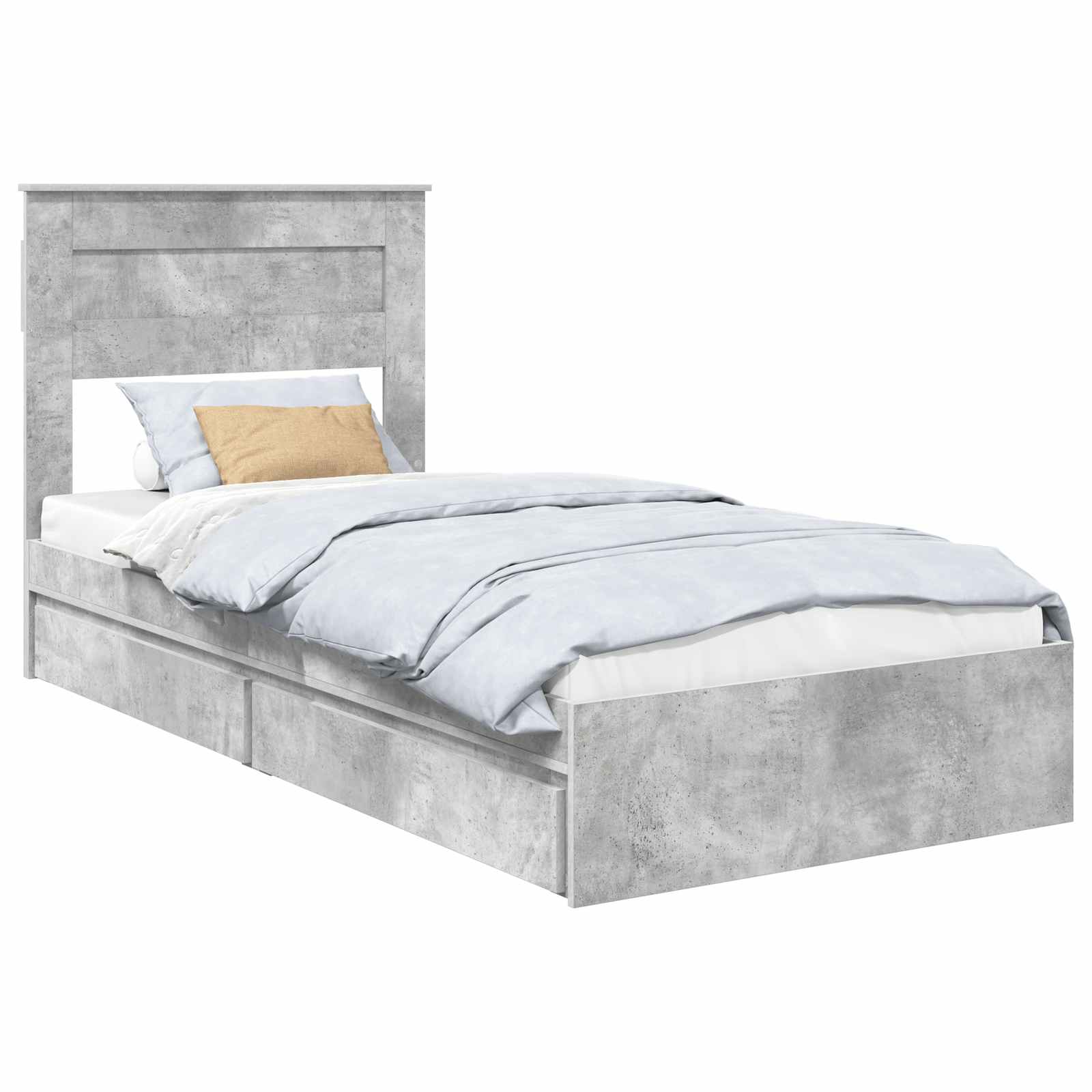 Krevet s od storage s uzglavljem Betonski sivi 100 x 200 cm