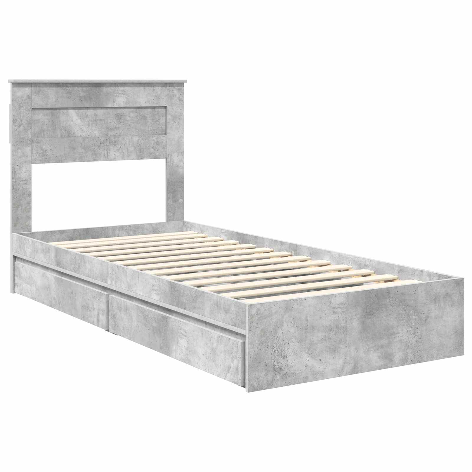 Krevet s od storage s uzglavljem Betonski sivi 100 x 200 cm