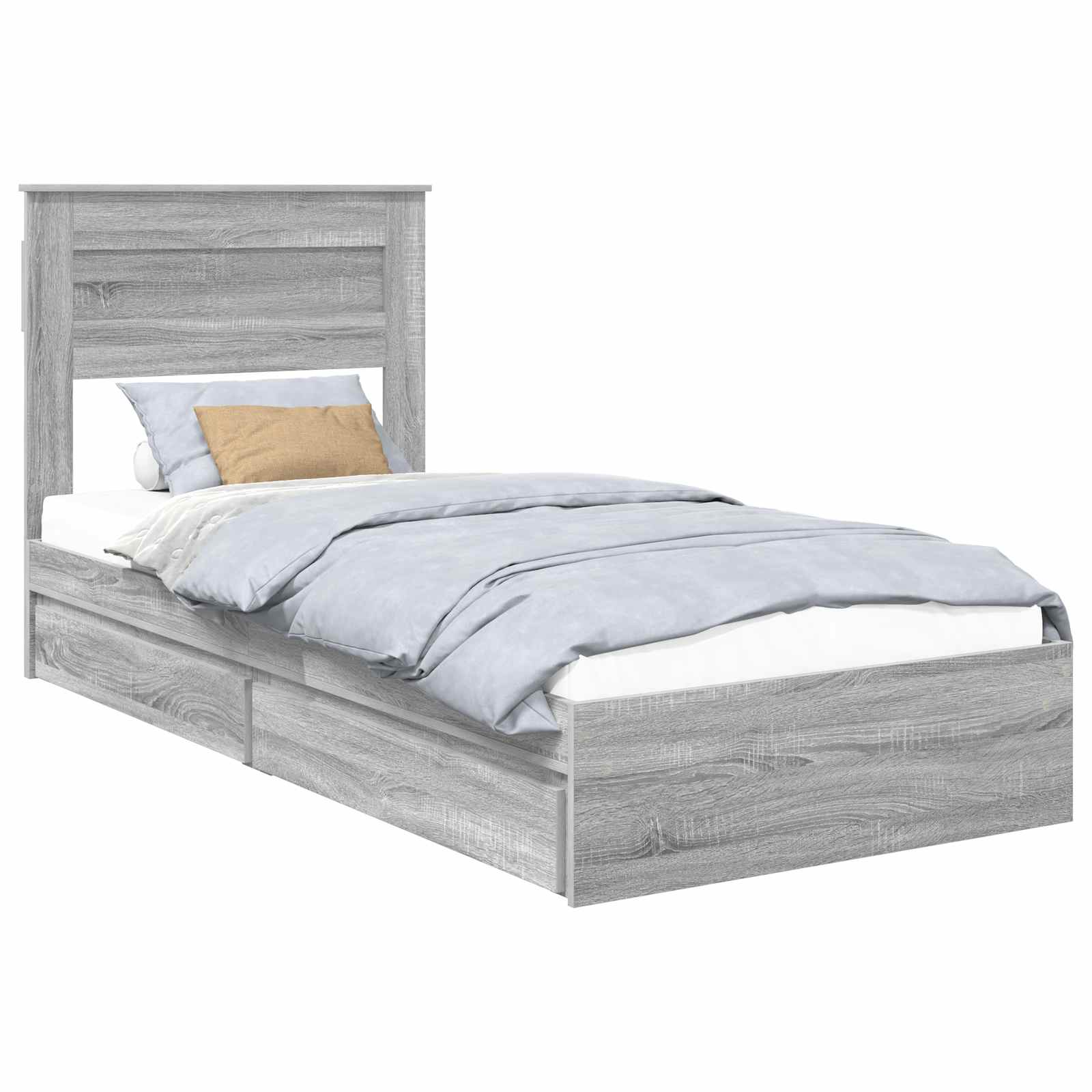 Krevet s od storage Siva Sonoma 100 x 200 cm Konstruirano drvo