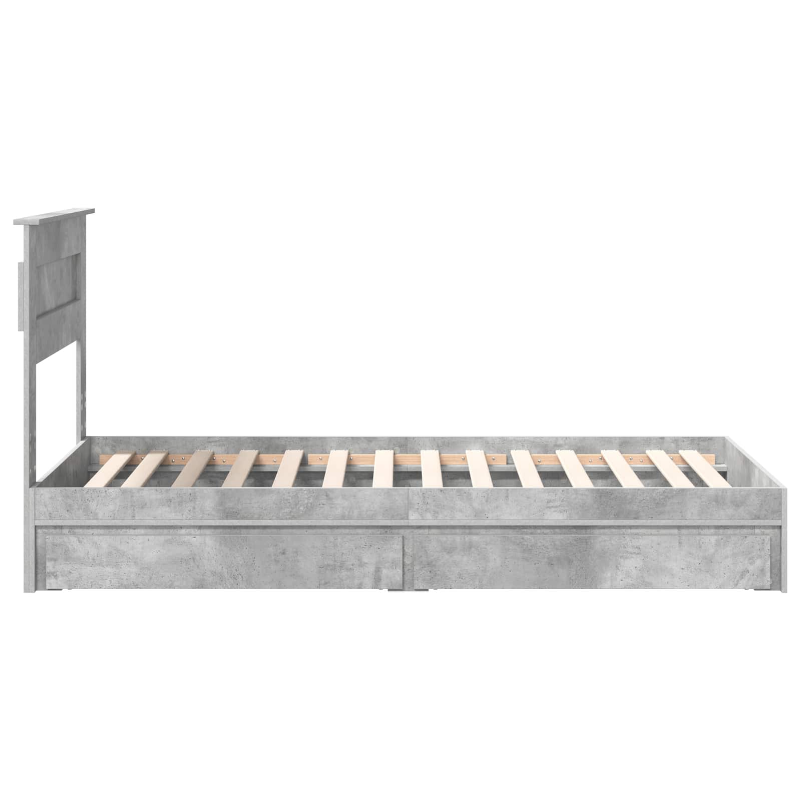 Krevet s od storage Betonski sivi 90 x 190 cm Konstruirano drvo