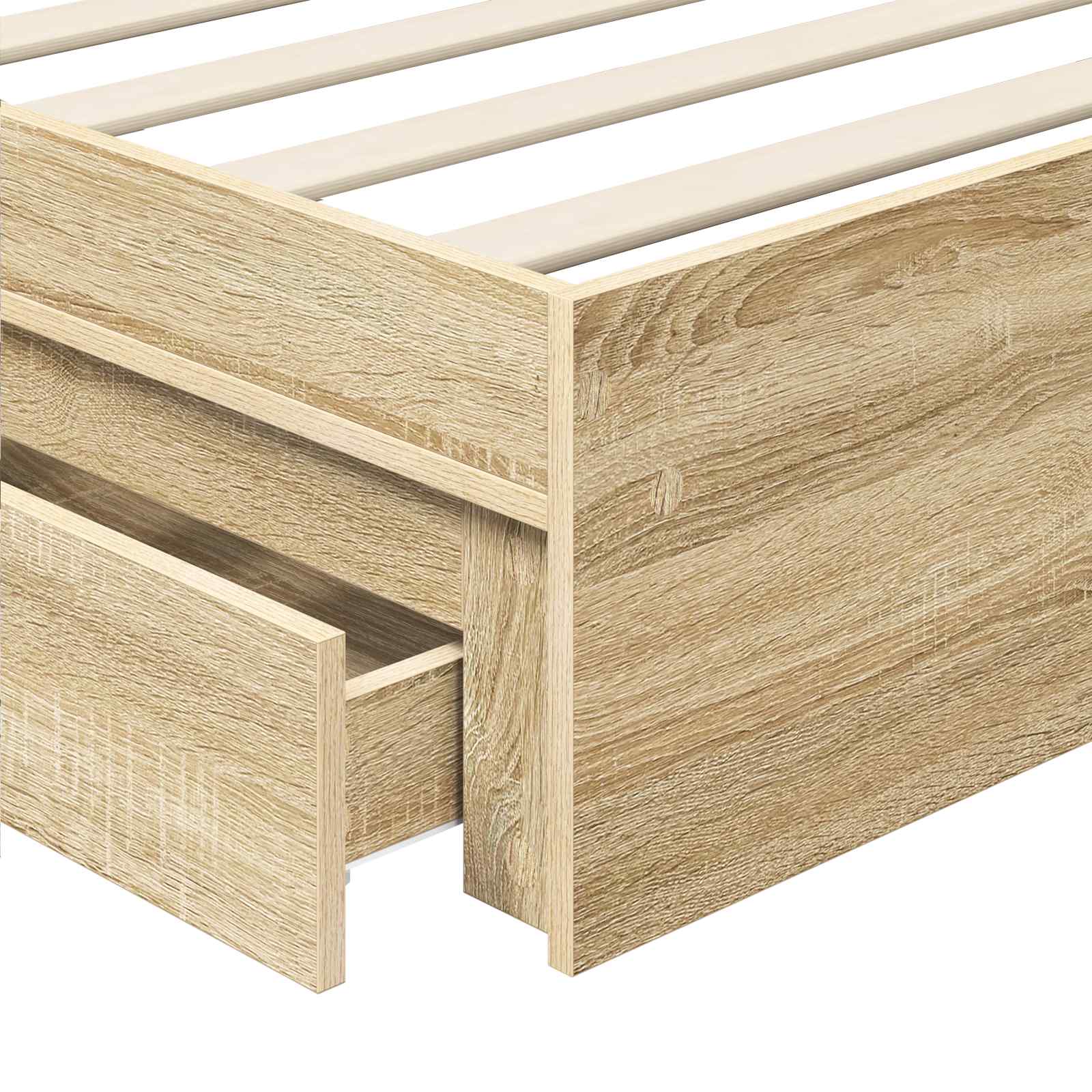 Krevet s od storage Sonoma hrast 90 x 200 cm Konstruirano drvo