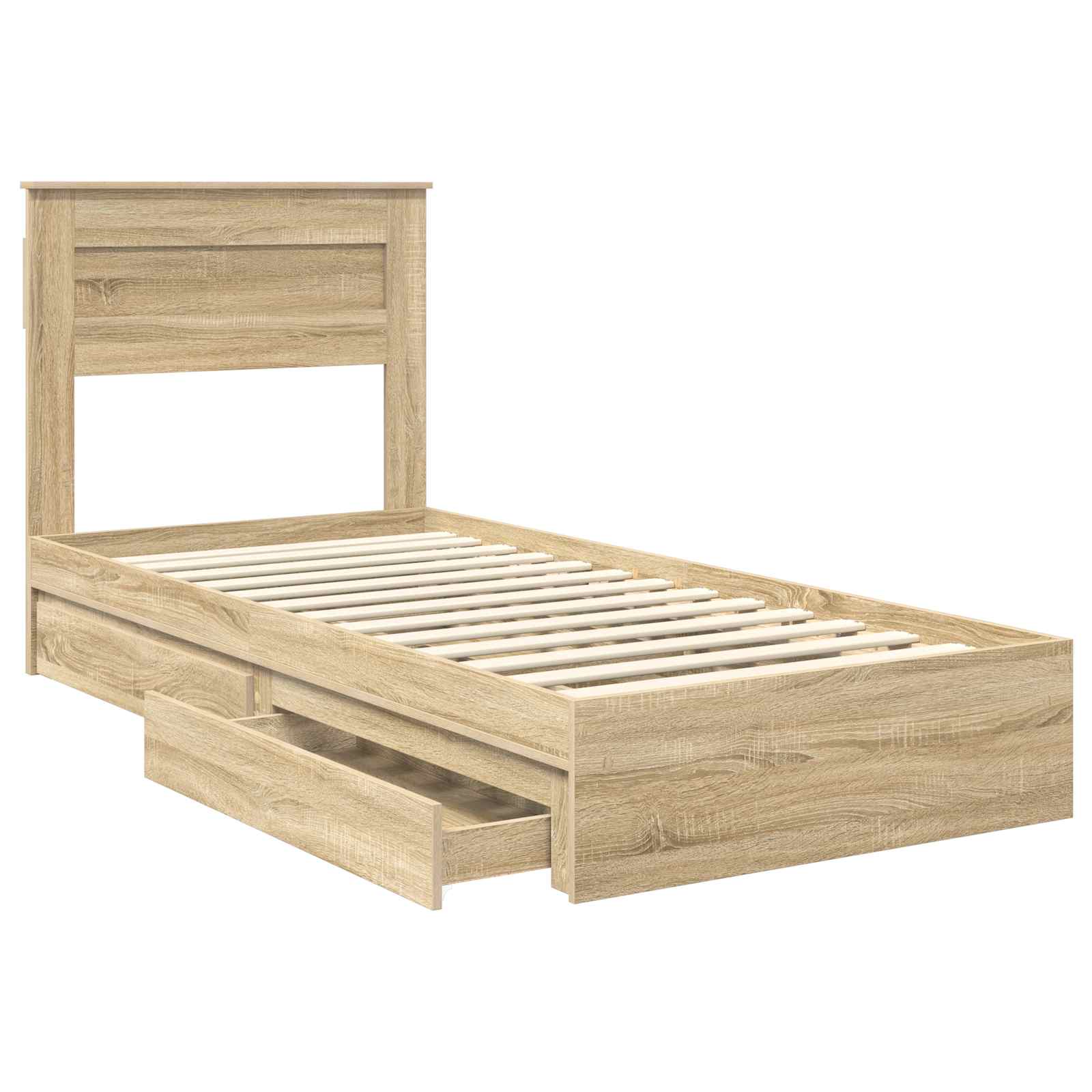 Krevet s od storage Sonoma hrast 90 x 200 cm Konstruirano drvo