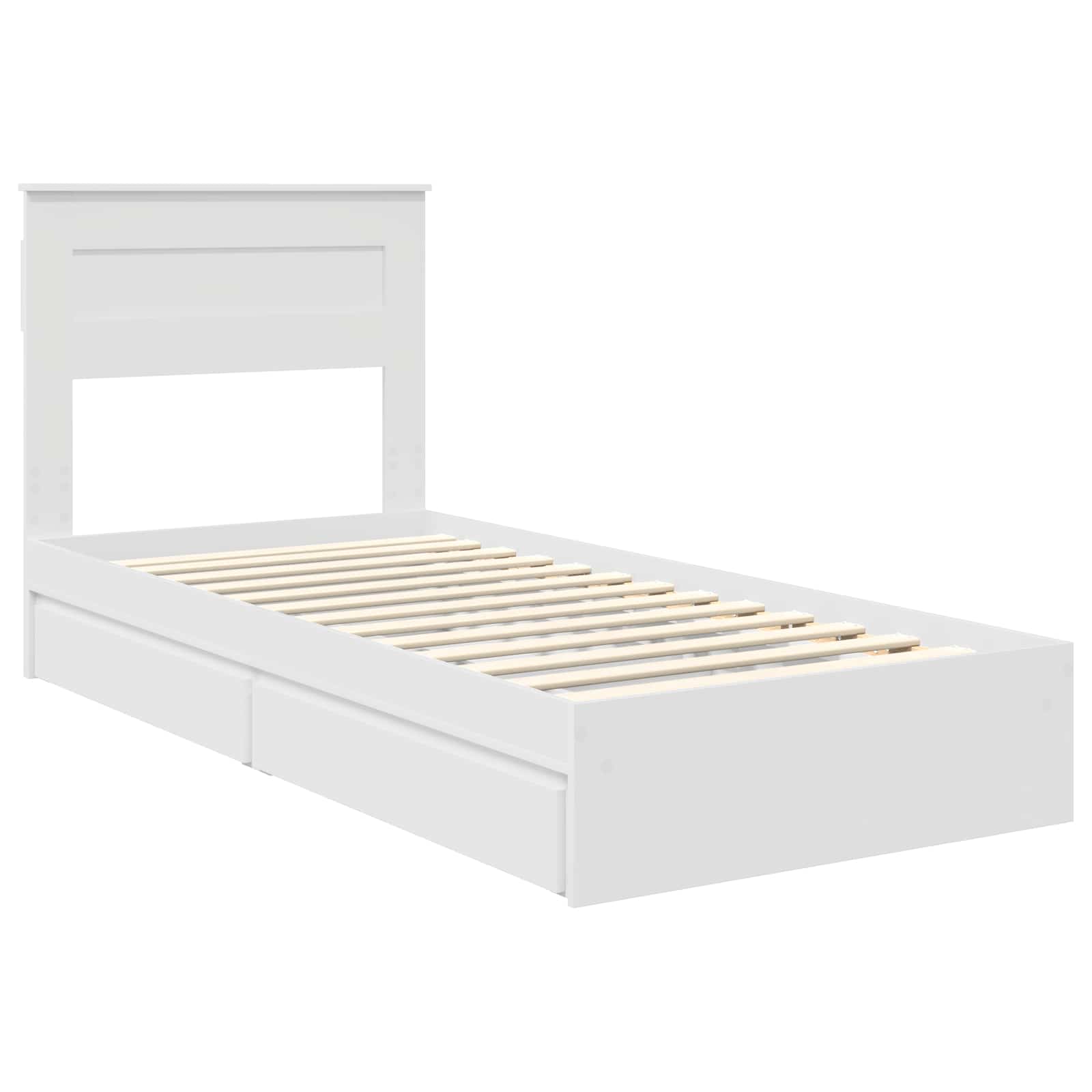 Krevet s od storage Bijelo 75 x 190 cm Konstruirano drvo