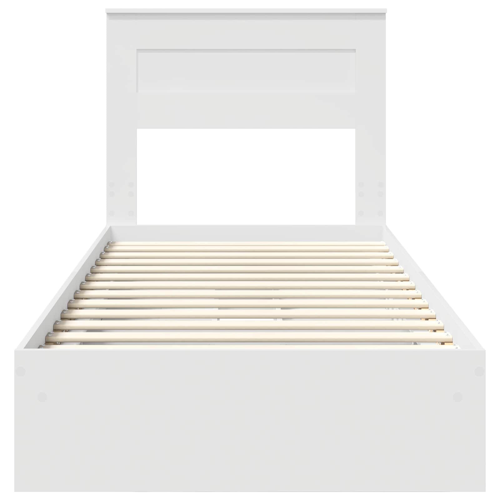 Krevet s od storage Bijelo 75 x 190 cm Konstruirano drvo