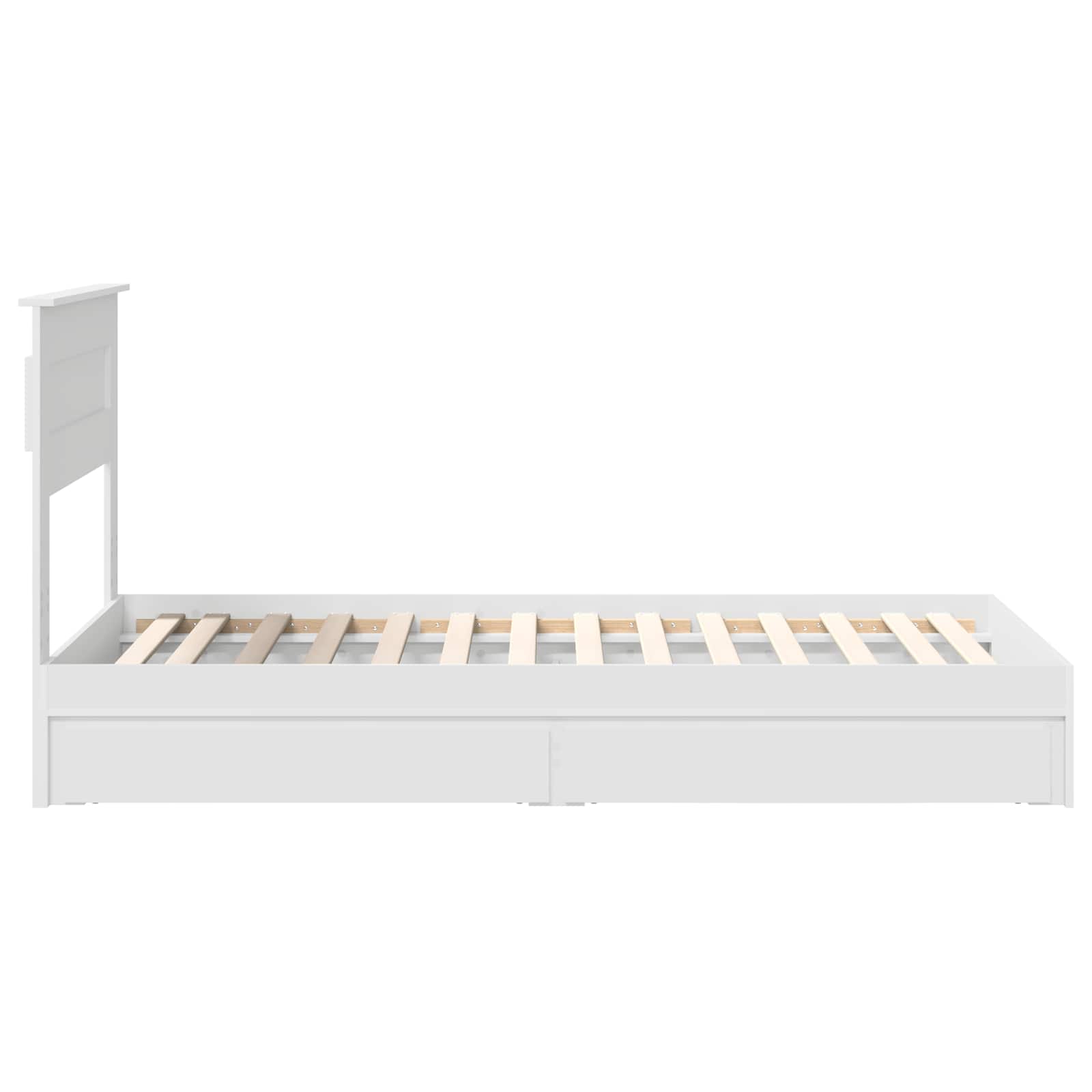Krevet s od storage Bijelo 75 x 190 cm Konstruirano drvo