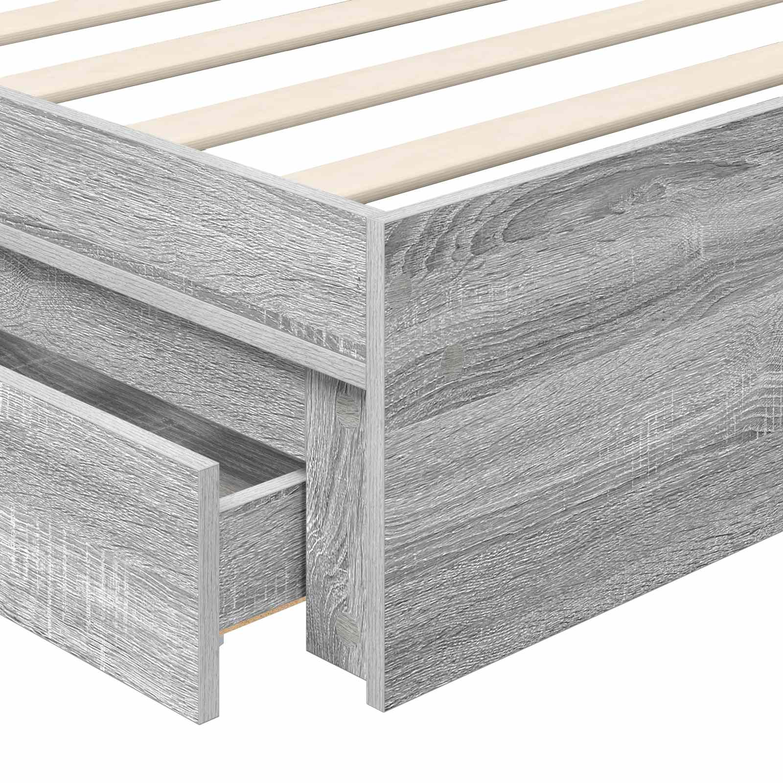 Krevet s od storage Siva Sonoma 75 x 190 cm Konstruirano drvo