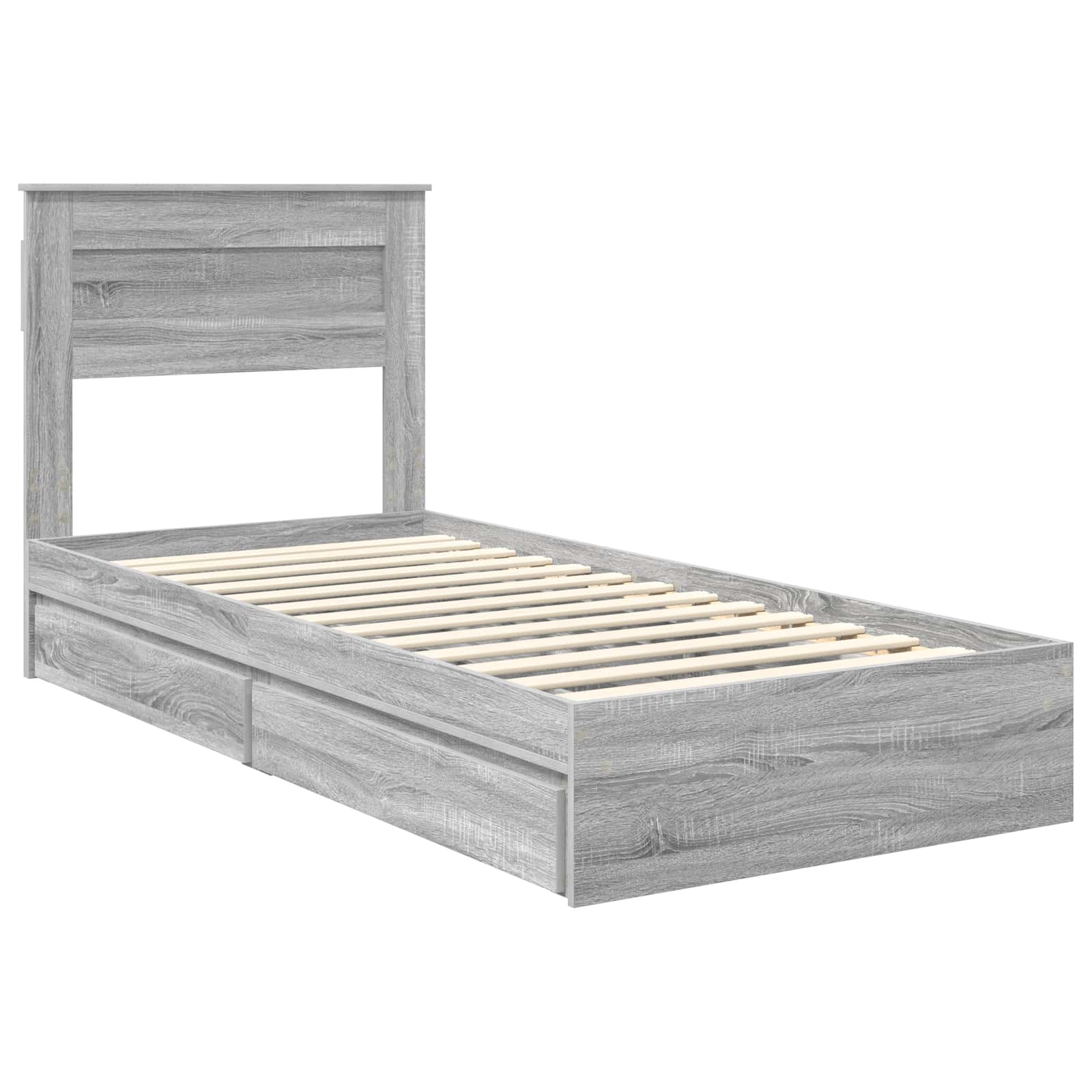 Krevet s od storage Siva Sonoma 75 x 190 cm Konstruirano drvo