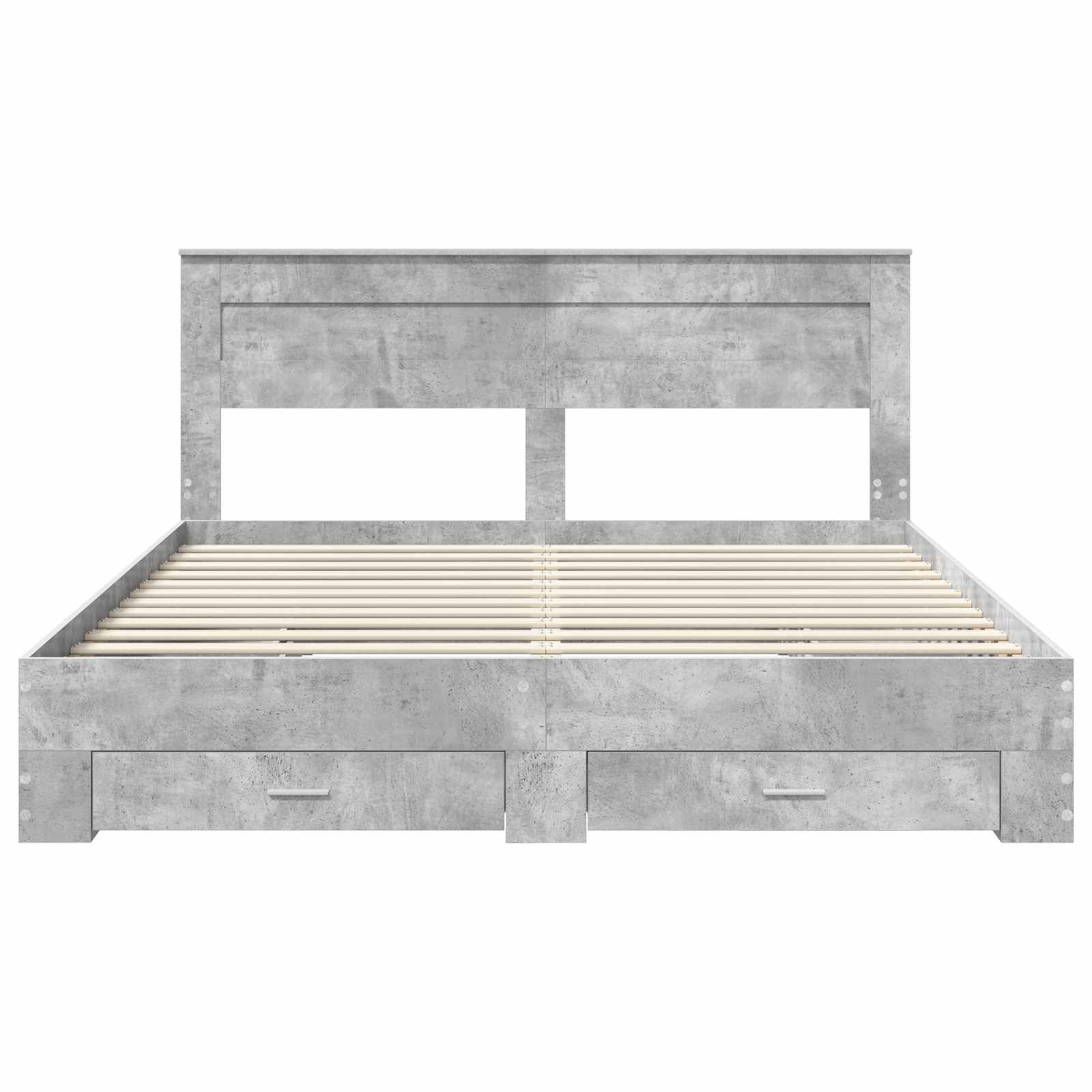 Krevetna konstrukcija s uzglavljem Betonski sivi 200 x 200 cm