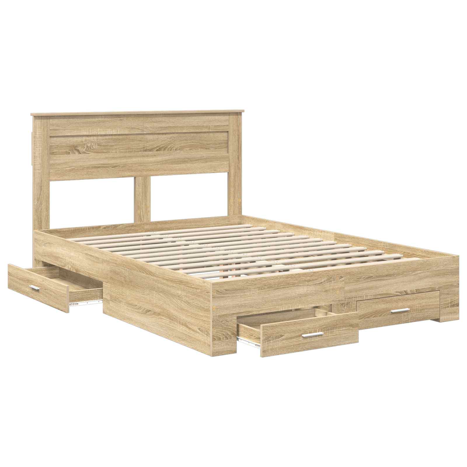 Krevetna konstrukcija s ladicama Sonoma hrast 150 x 200 cm