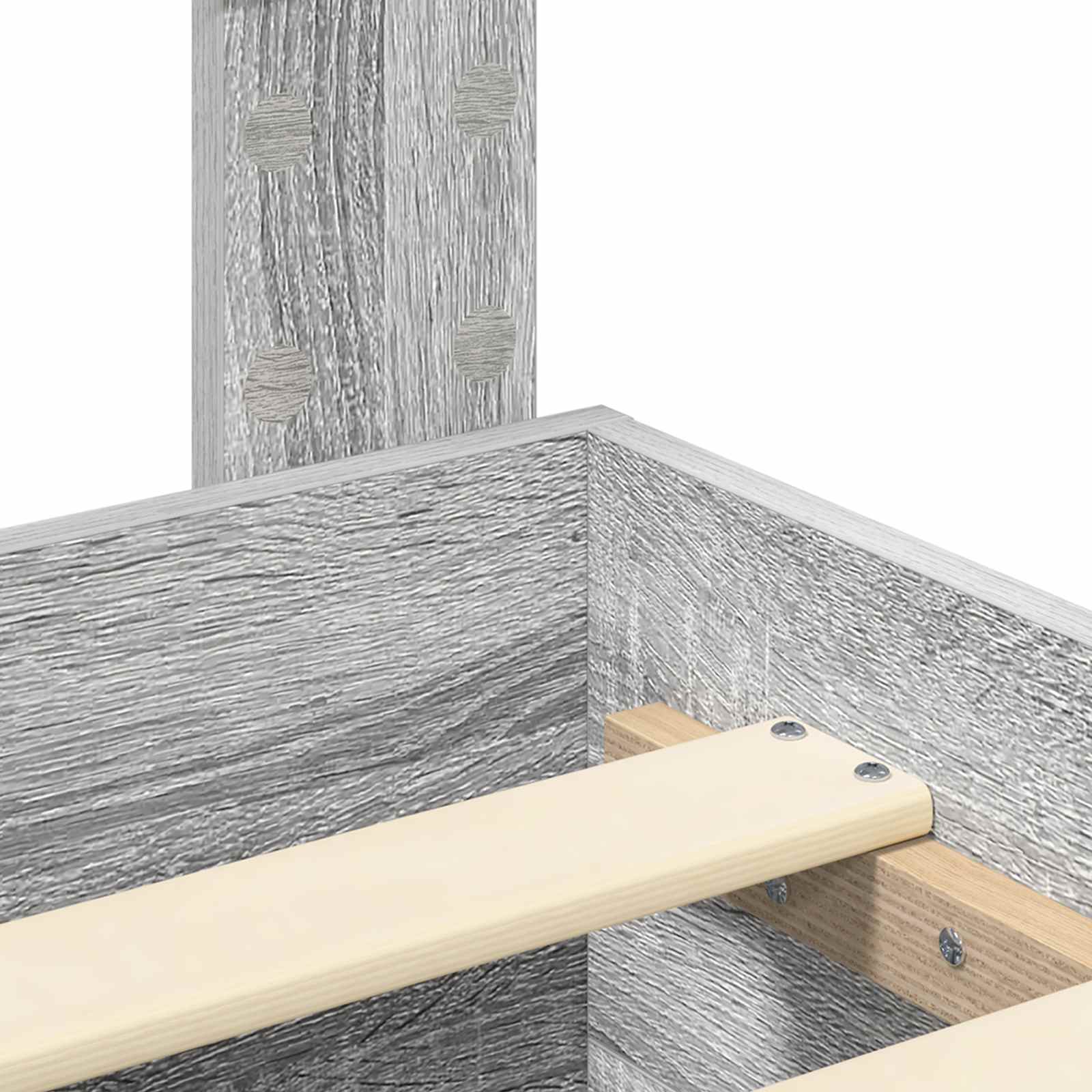Krevetna konstrukcija s uzglavljem Siva Sonoma 150 x 200 cm