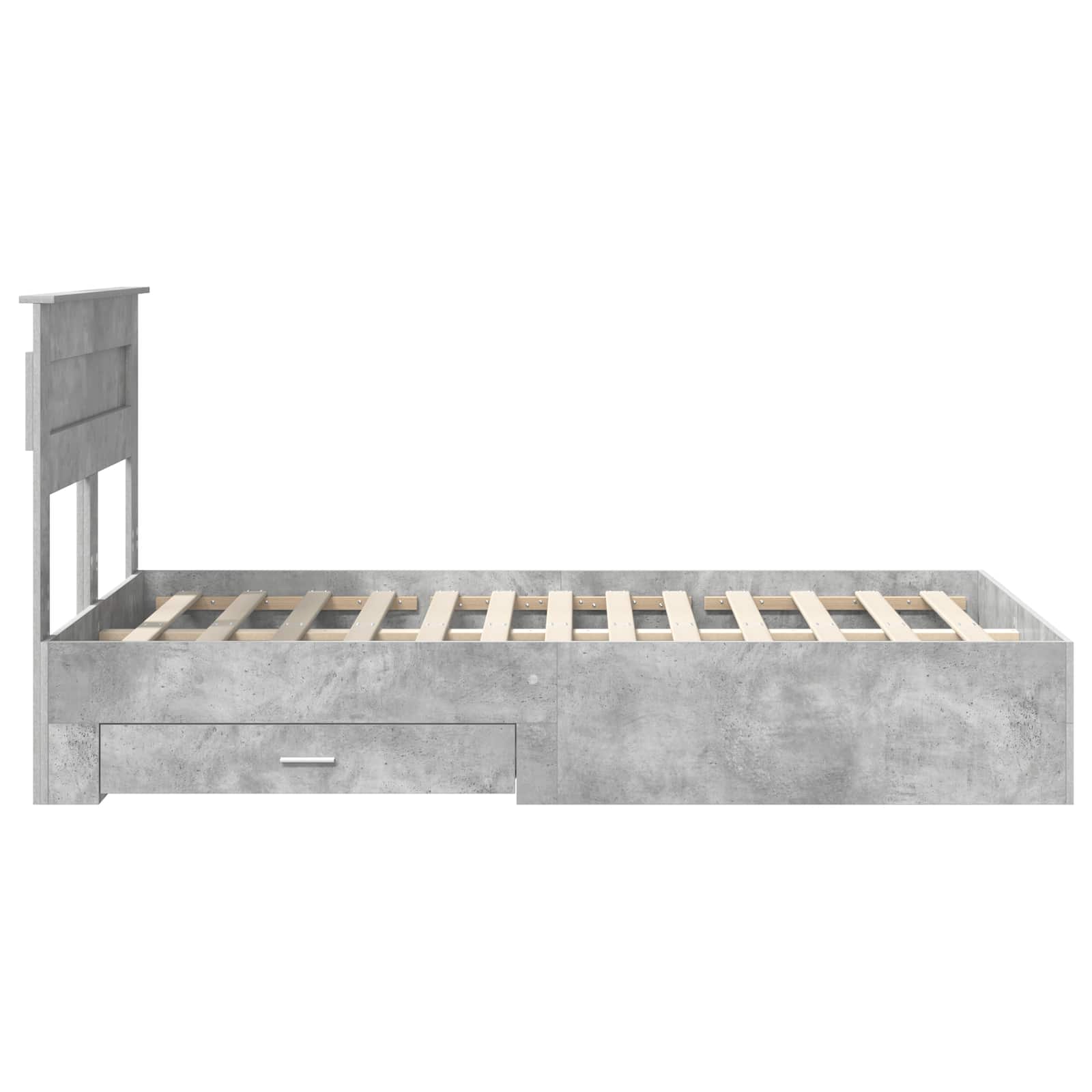 Krevetna konstrukcija s uzglavljem Betonski sivi 135 x 190 cm