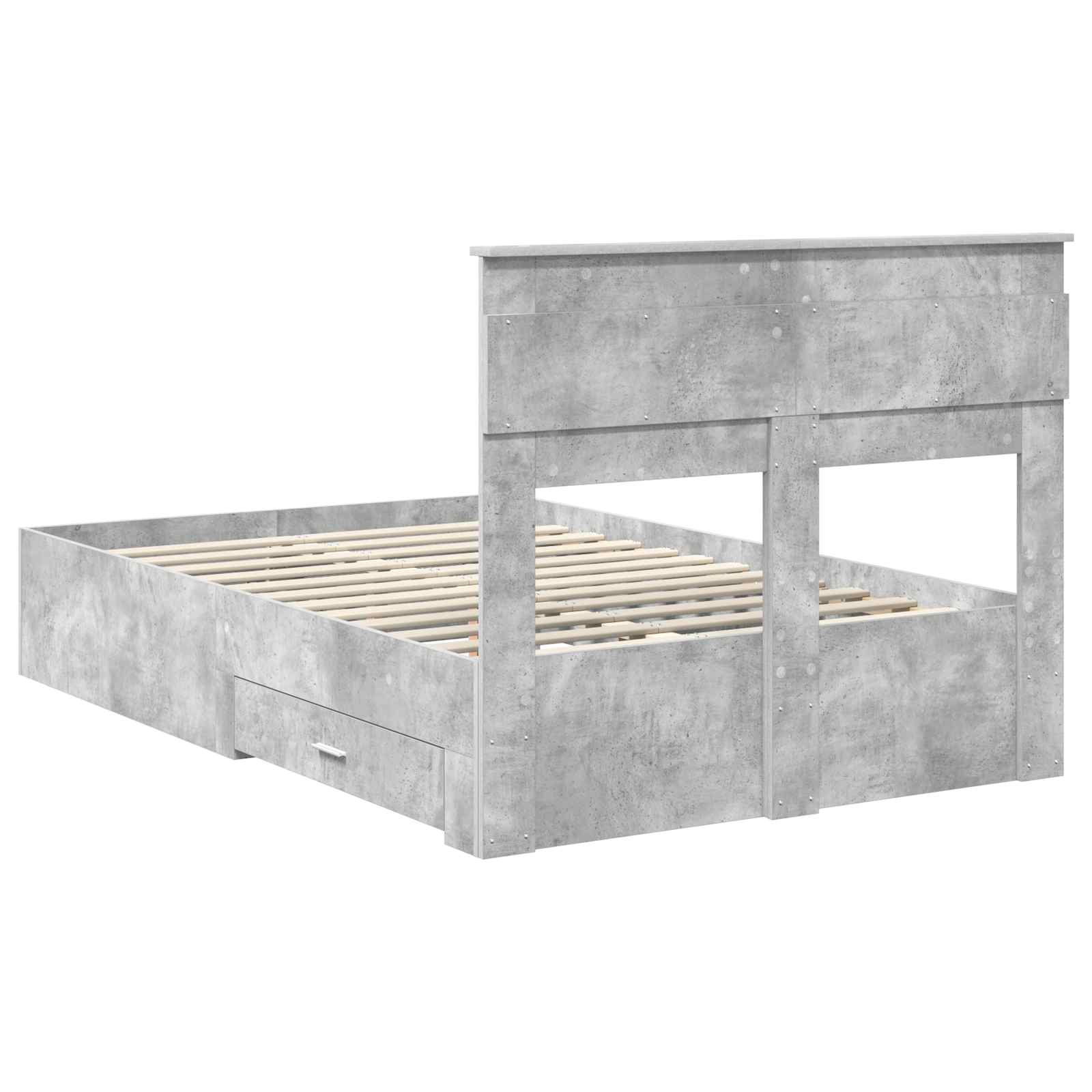 Krevetna konstrukcija s uzglavljem Betonski sivi 120 x 200 cm