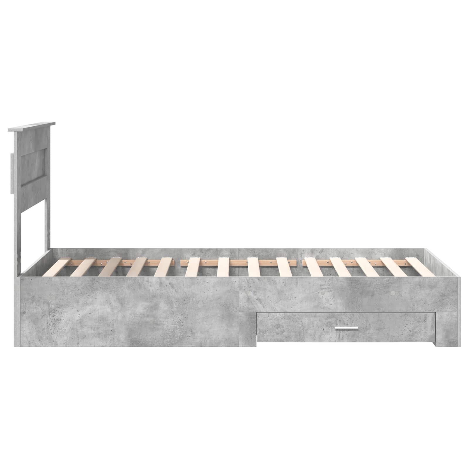 Krevetna konstrukcija s uzglavljem Betonski sivi 90 x 200 cm