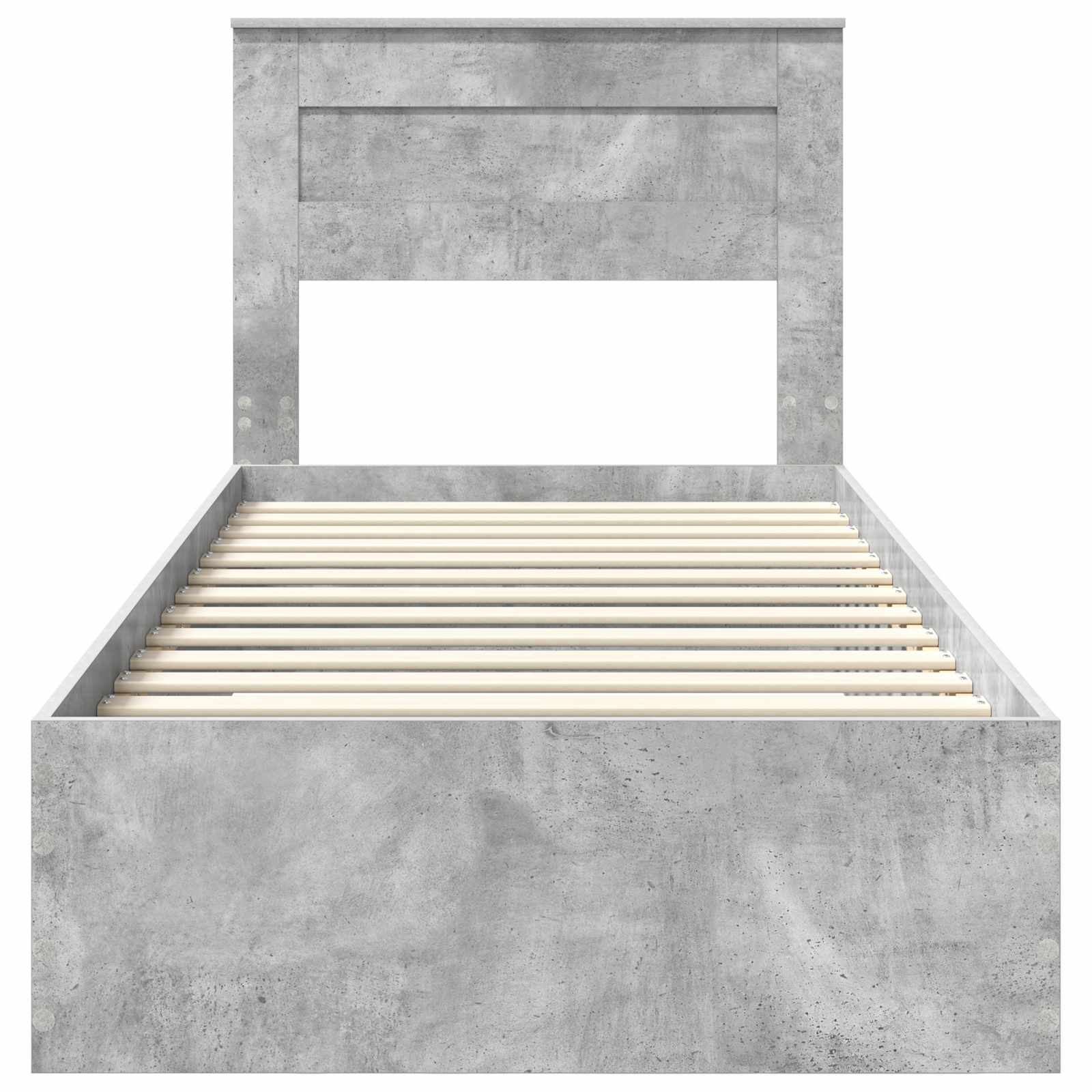 Krevetna konstrukcija Betonski sivi i srebrna 75 x 190 cm