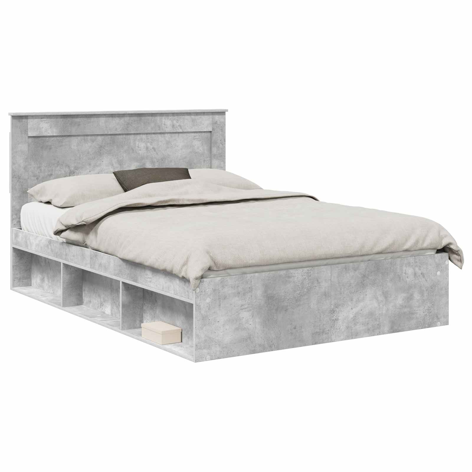 Krevetna konstrukcija Beton 140 x 200 cm Čvrsto borovo drvo
