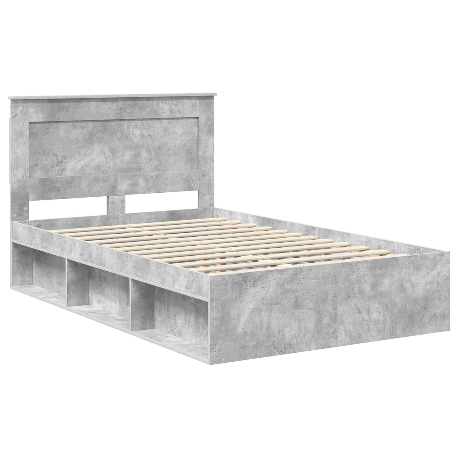 Krevetna konstrukcija s uzglavljem Betonska siva 135 x 190 cm