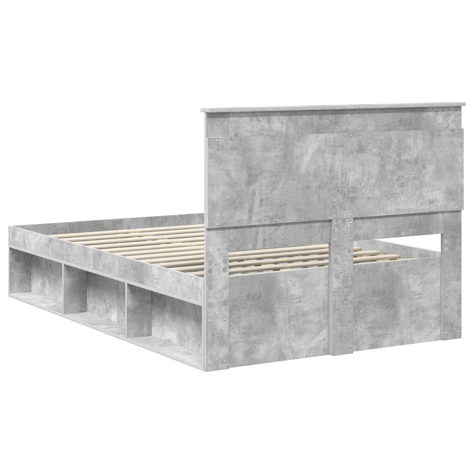 Krevetna konstrukcija Beton 120 x 190 cm Čvrsto borovo drvo
