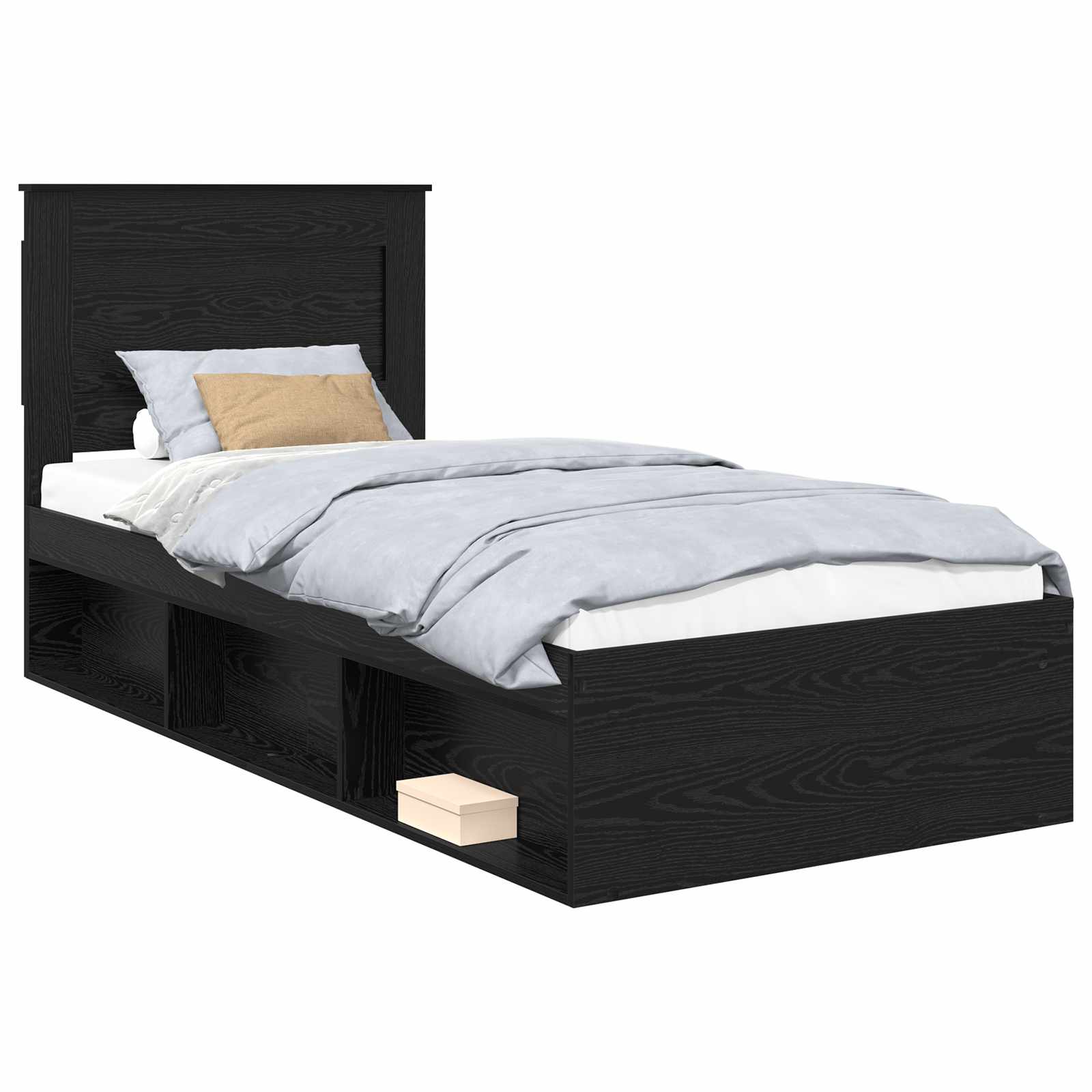 Krevetna konstrukcija Crna 100 x 200 cm Čvrsto borovo drvo