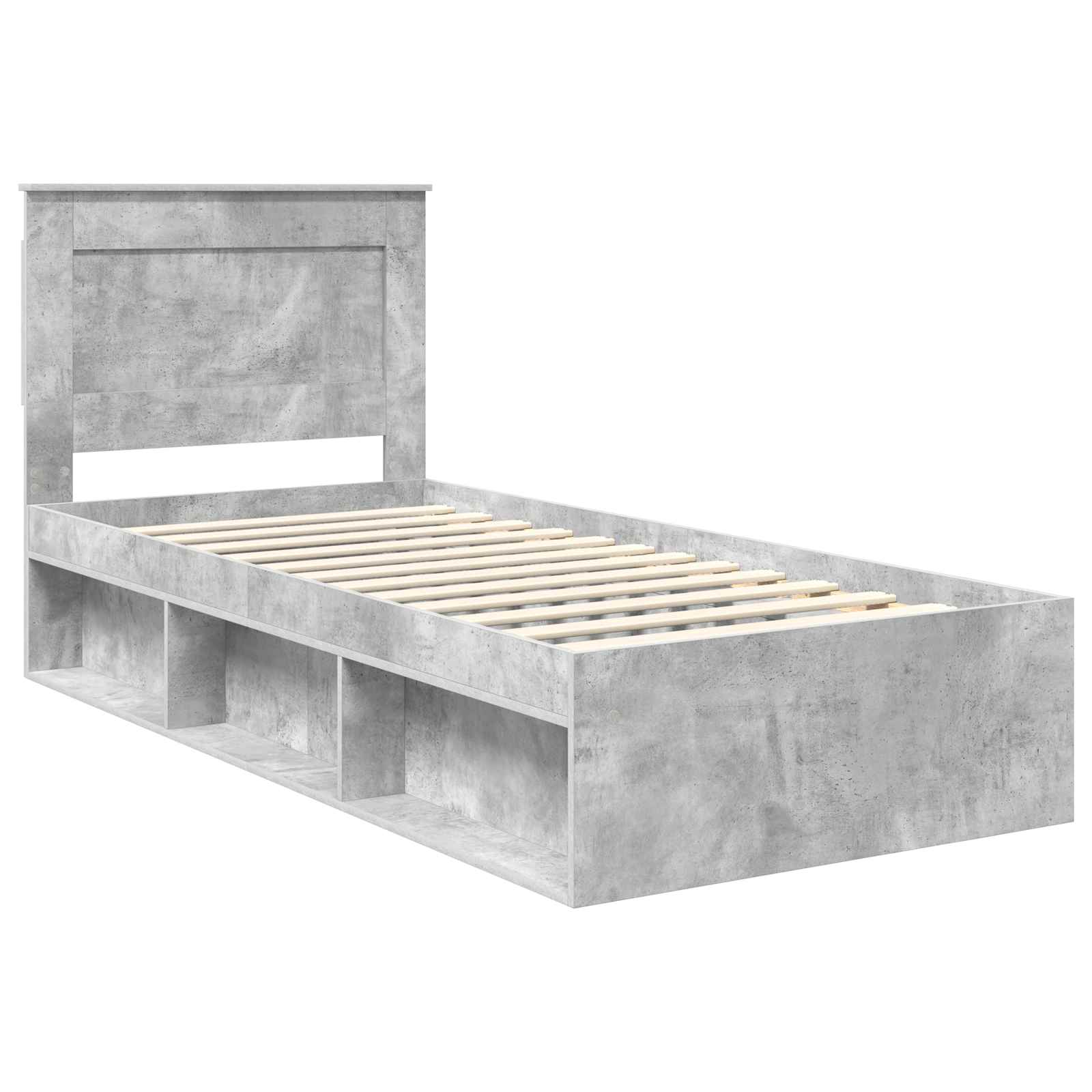 Krevetna konstrukcija s uzglavljem Betonska siva 75 x 190 cm