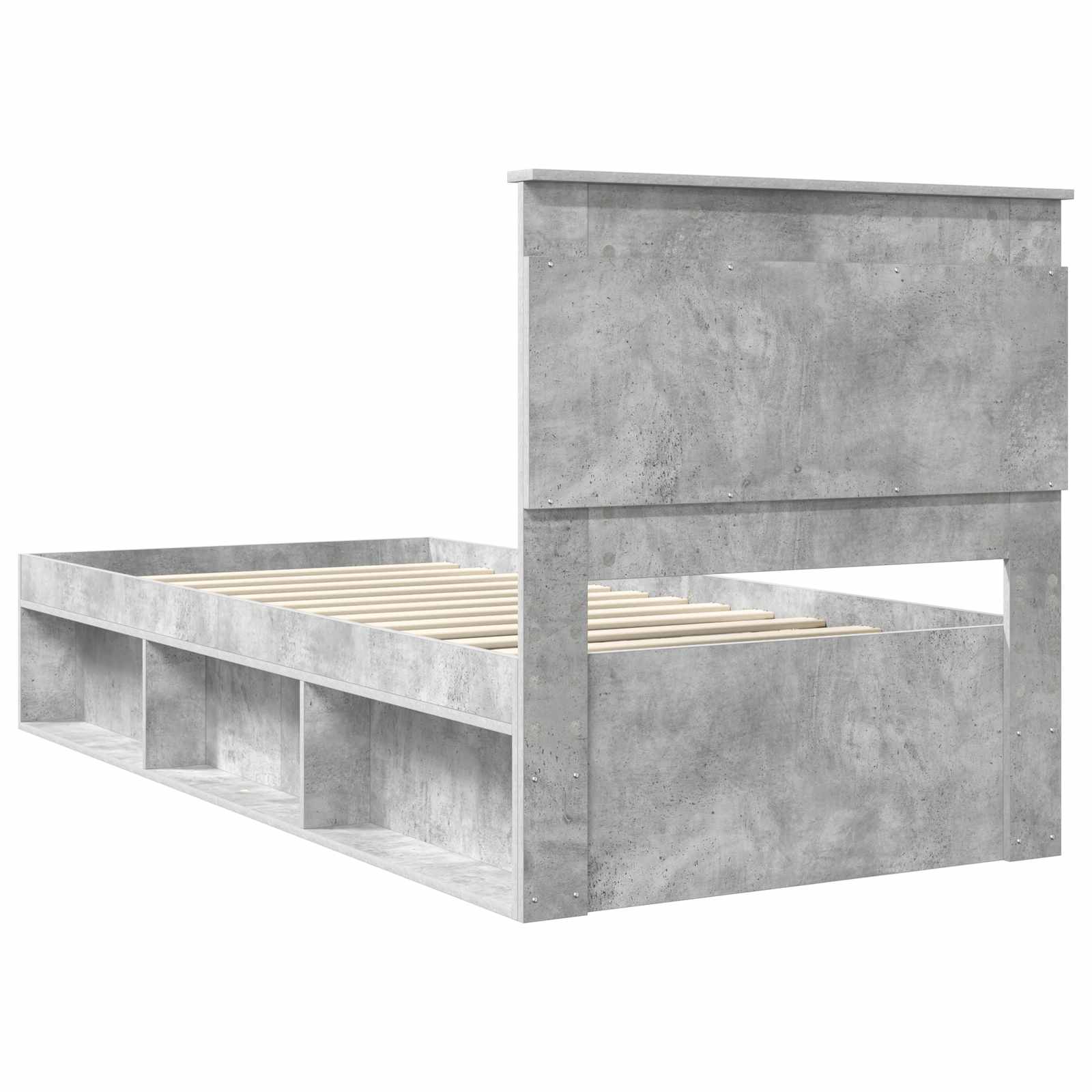 Krevetna konstrukcija s uzglavljem Betonska siva 75 x 190 cm