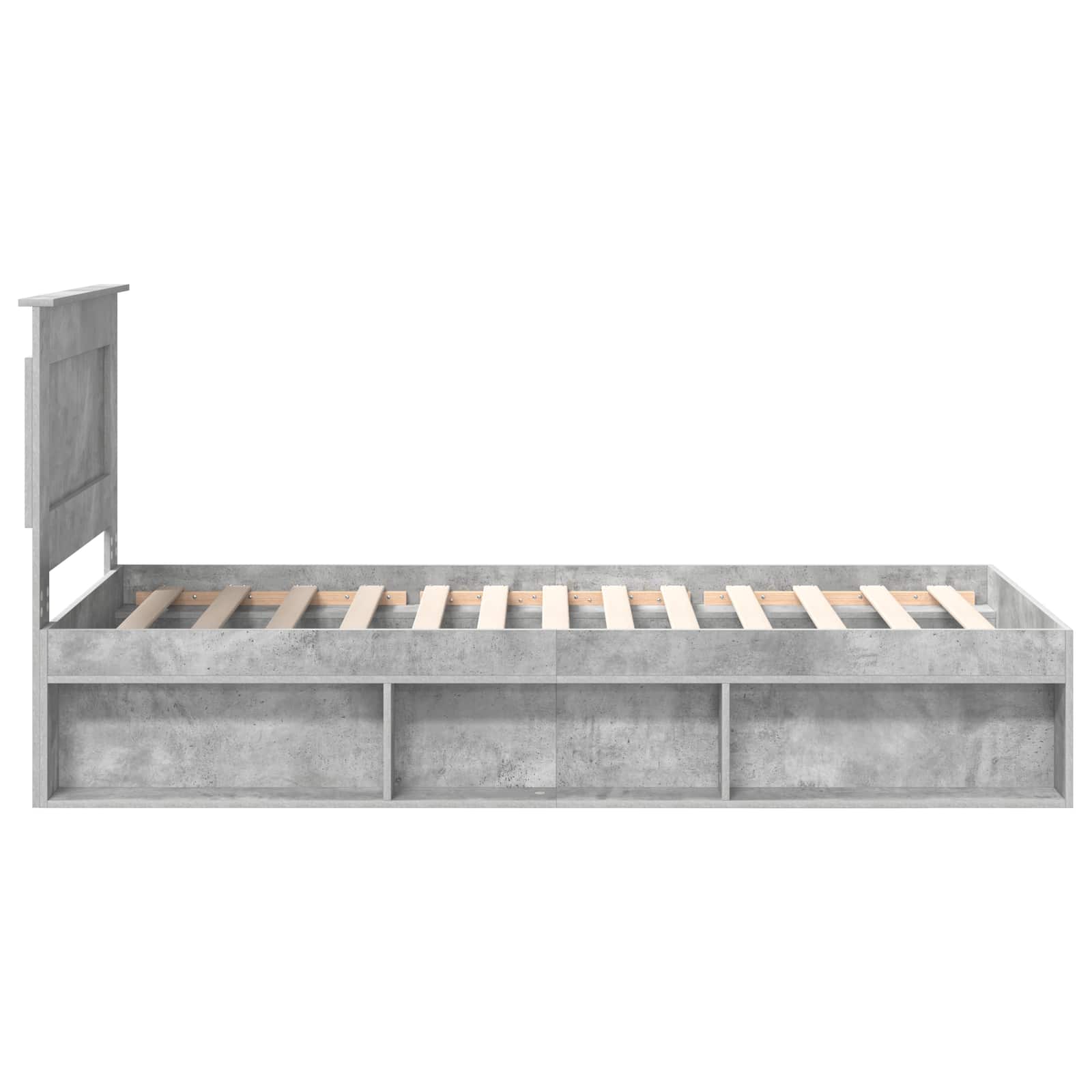 Krevetna konstrukcija s uzglavljem Betonska siva 75 x 190 cm