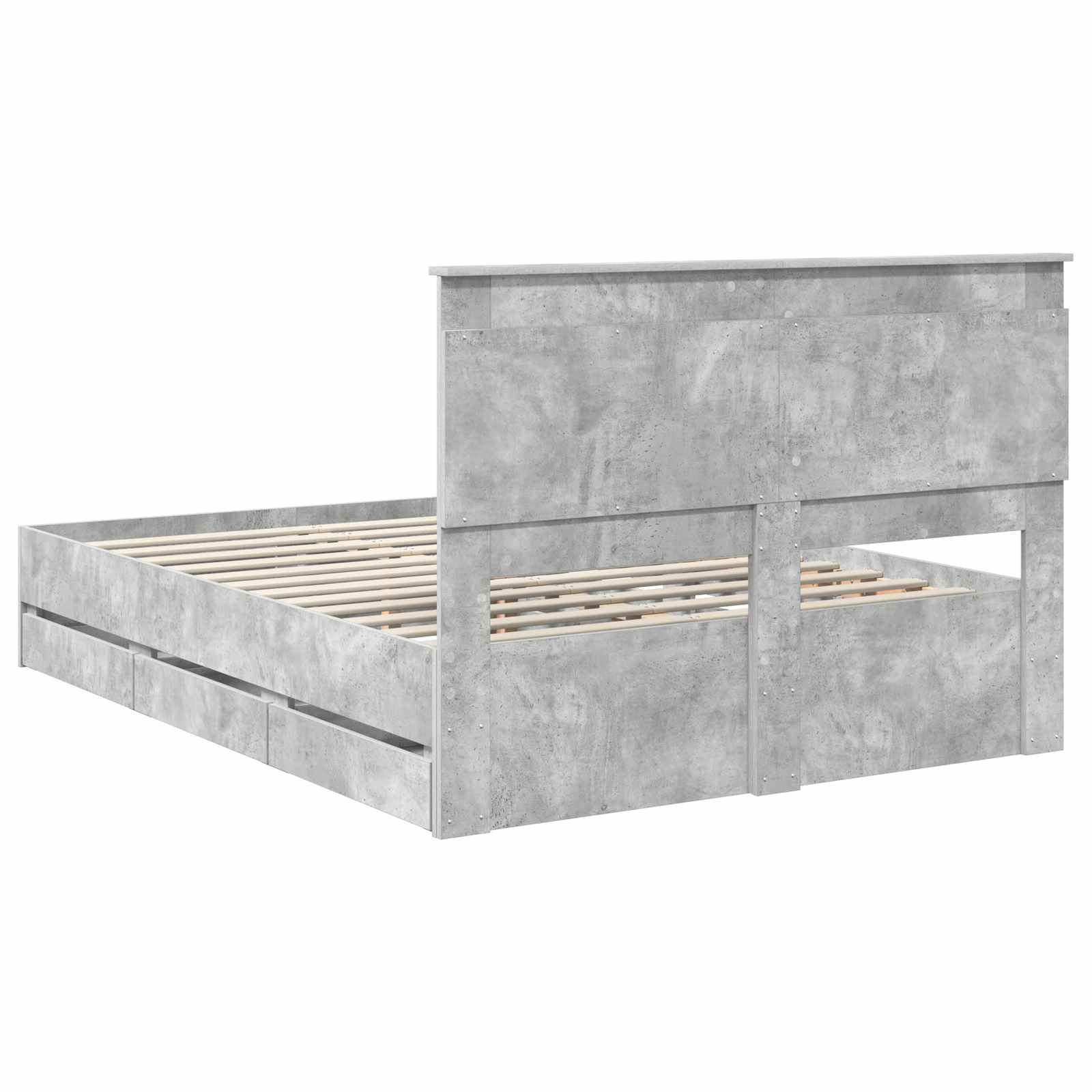 Krevetna konstrukcija s ladicama Betonski sivi 150 x 200 cm