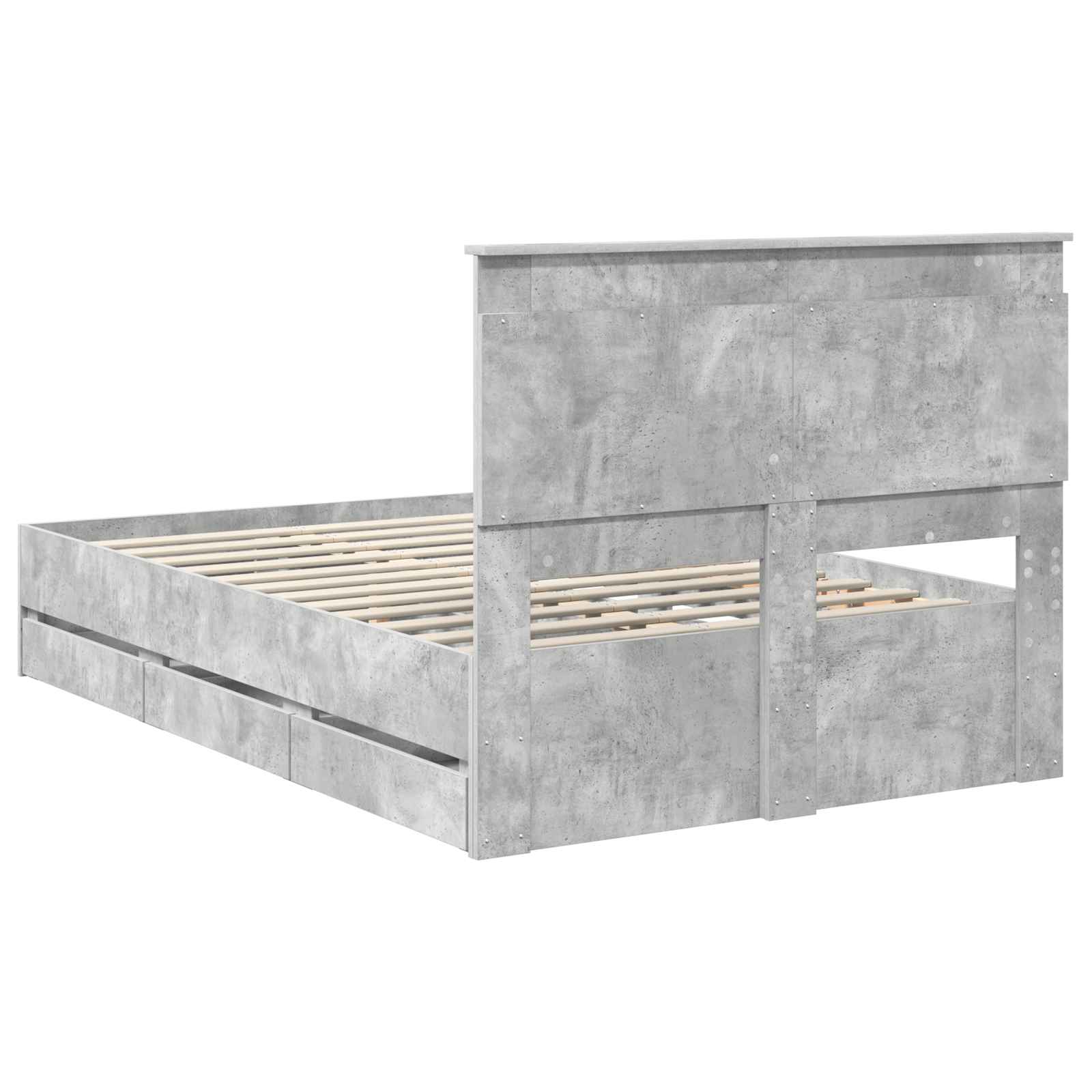 Krevetna konstrukcija s ladicama Betonski sivi 135 x 190 cm