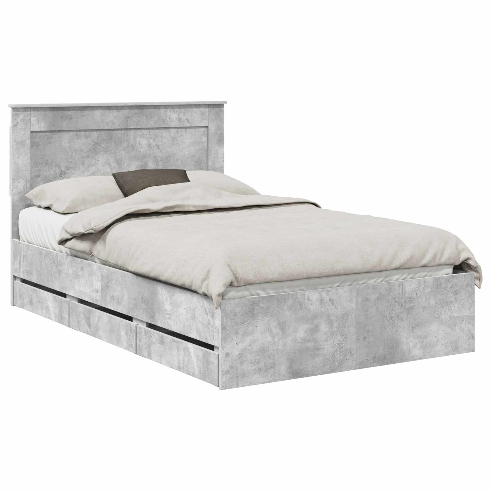 Krevetna konstrukcija s ladicama Betonski sivi 120 x 190 cm