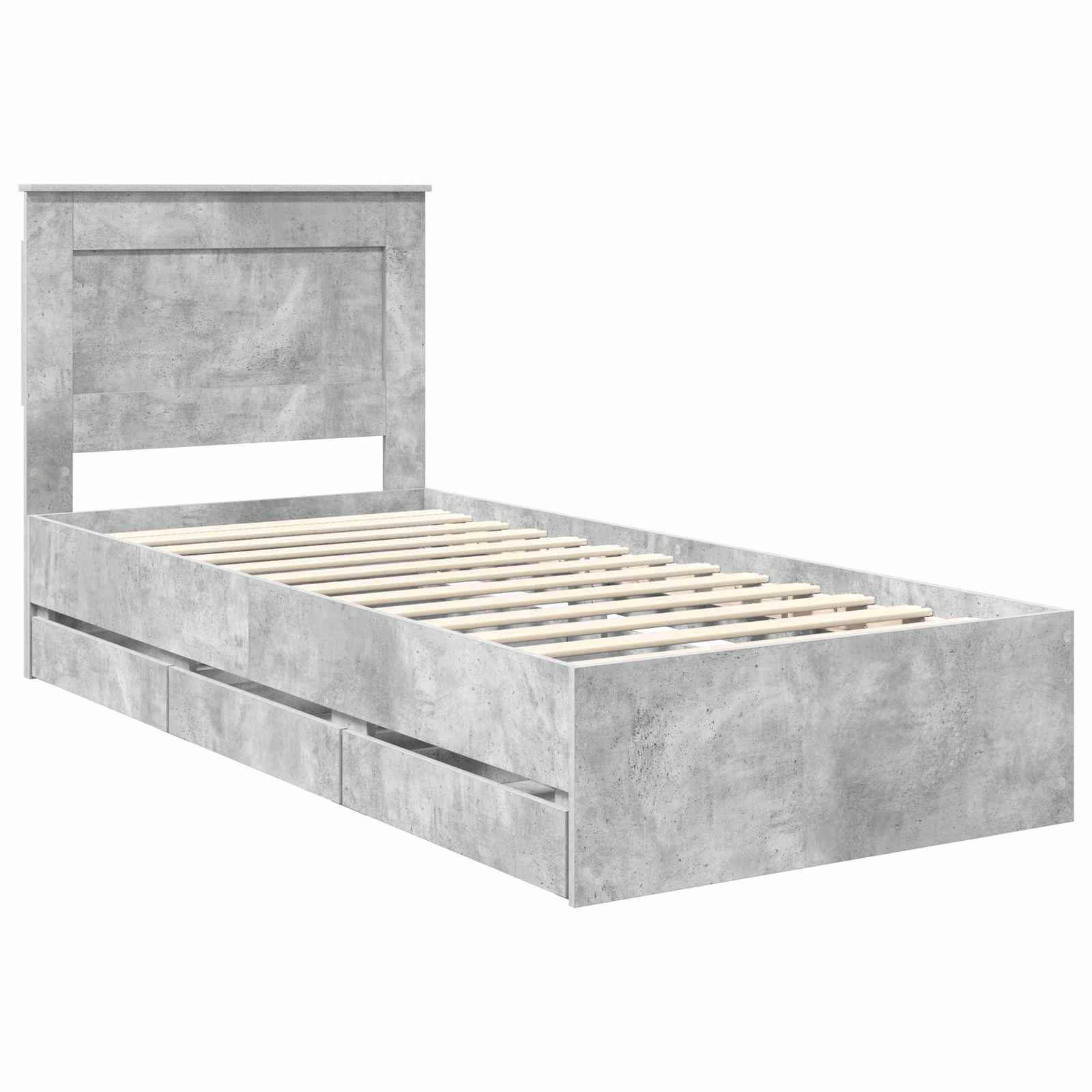 Krevetna konstrukcija s ladicama Betonski sivi 90 x 190 cm