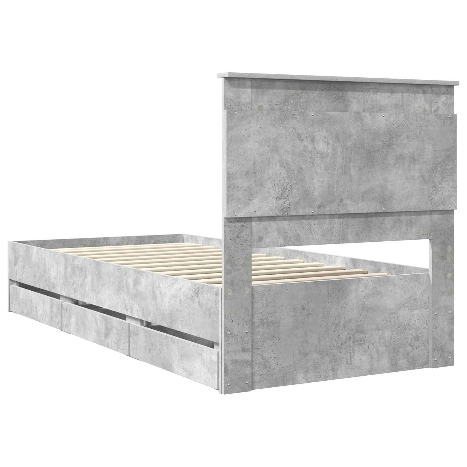 Krevetna konstrukcija s ladicama Betonski sivi 90 x 190 cm