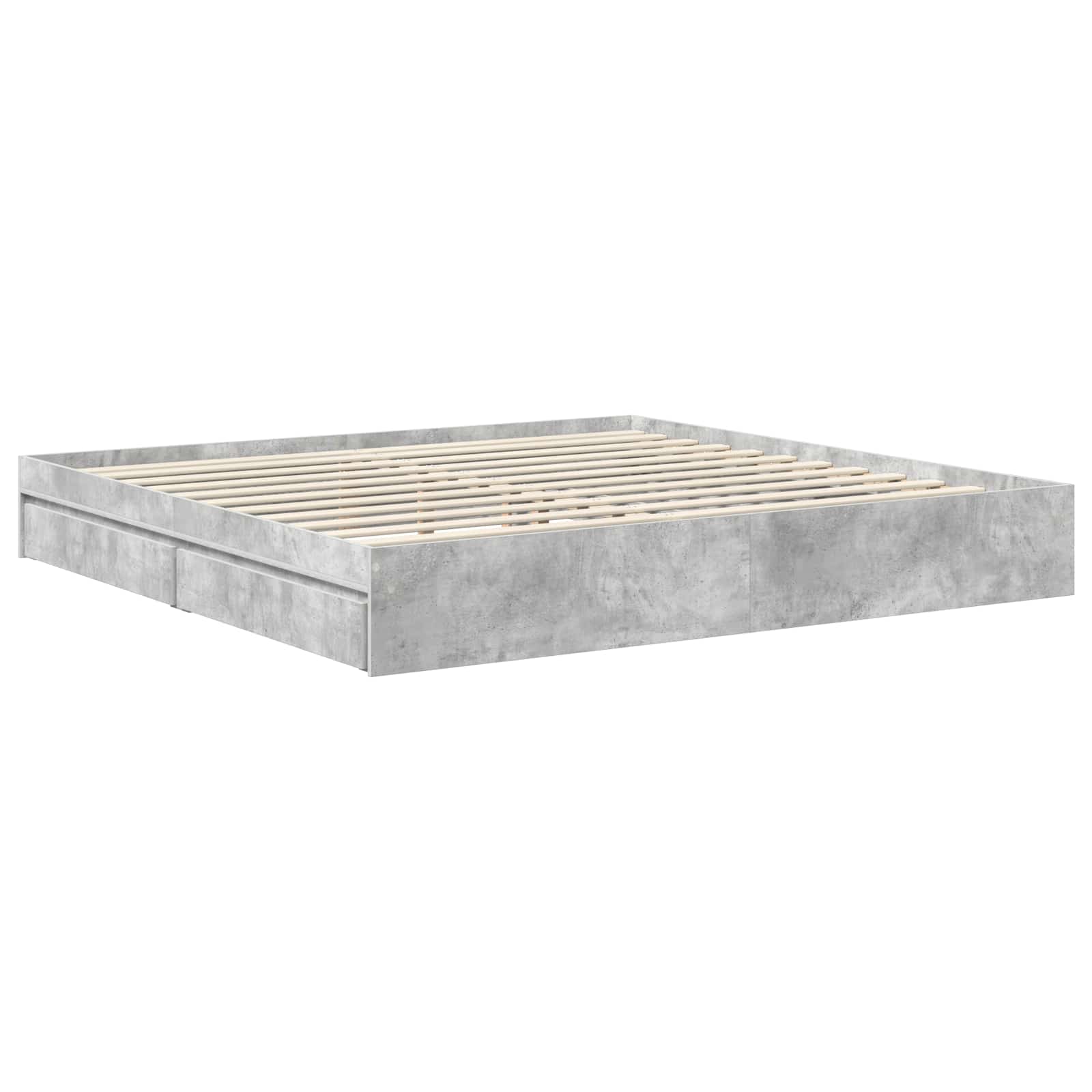 Krevet s od storage s uzglavljem Betonski sivi 200 x 200 cm