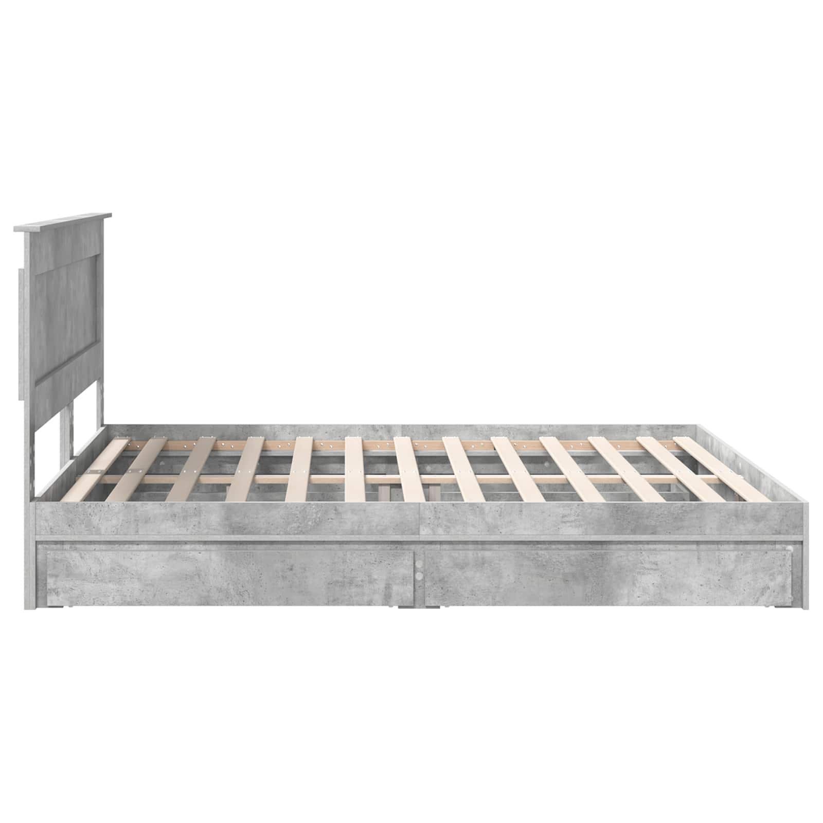 Krevet s od storage s uzglavljem Betonski sivi 200 x 200 cm