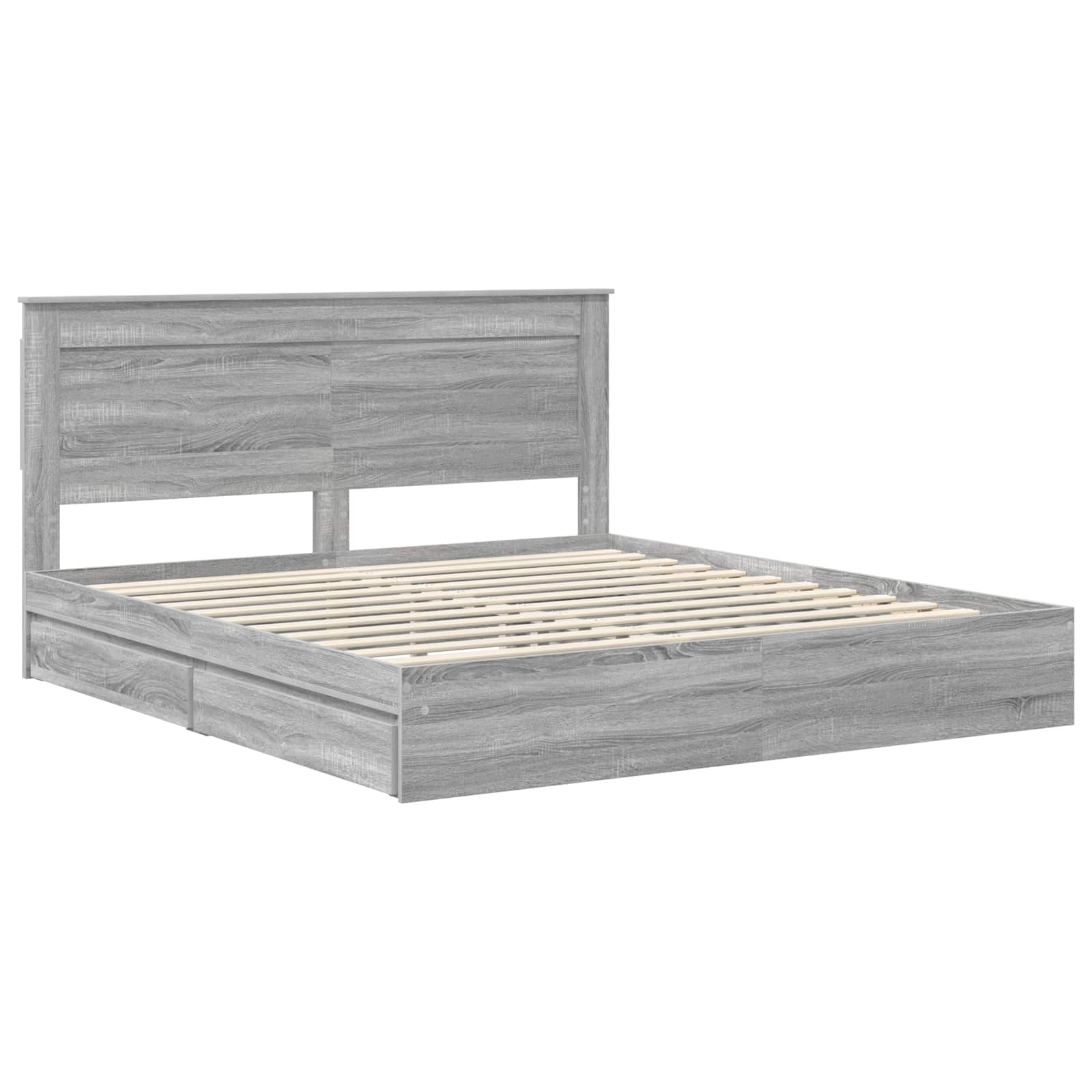 Krevet s od storage Siva Sonoma 200 x 200 cm Konstruirano drvo