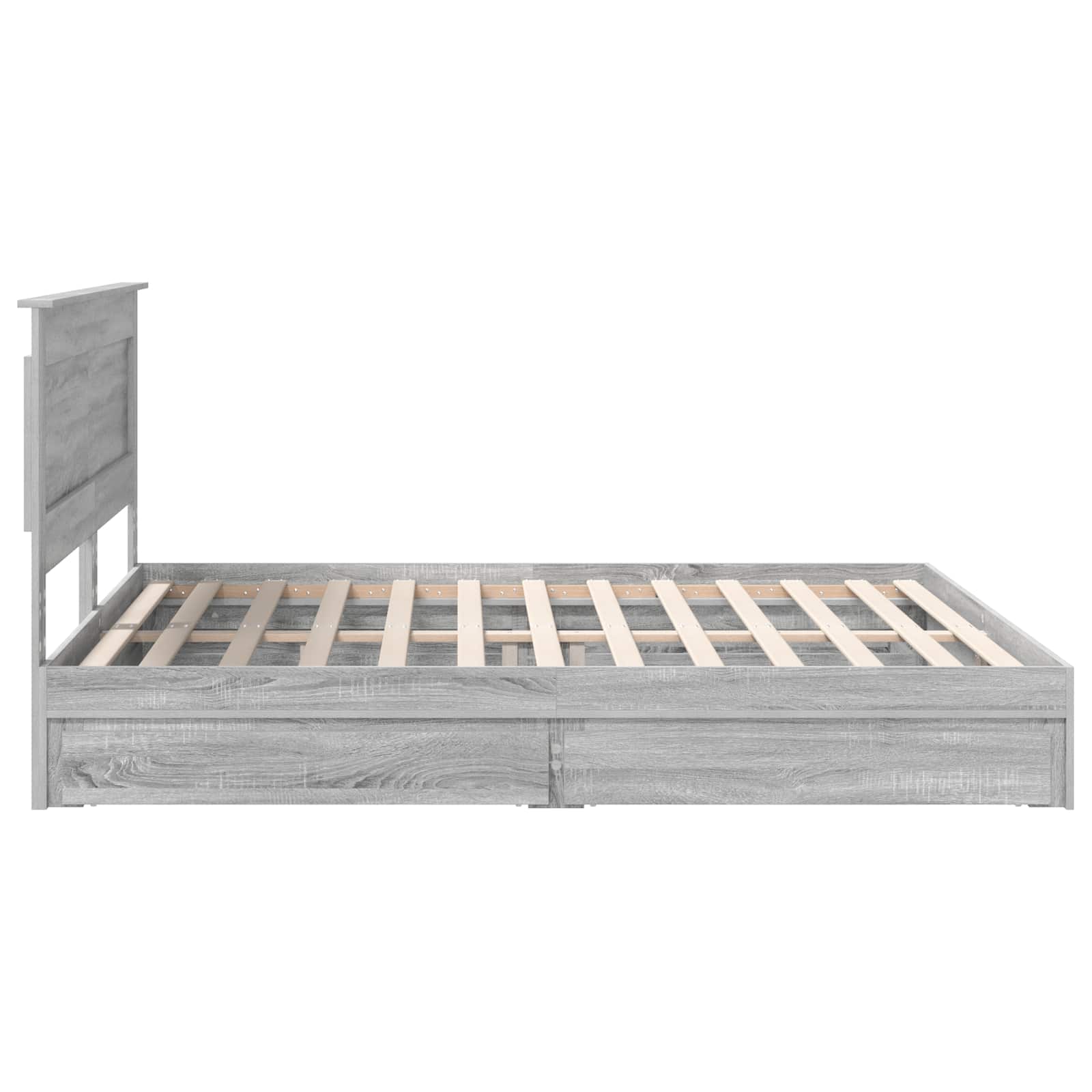 Krevet s od storage Siva Sonoma 200 x 200 cm Konstruirano drvo