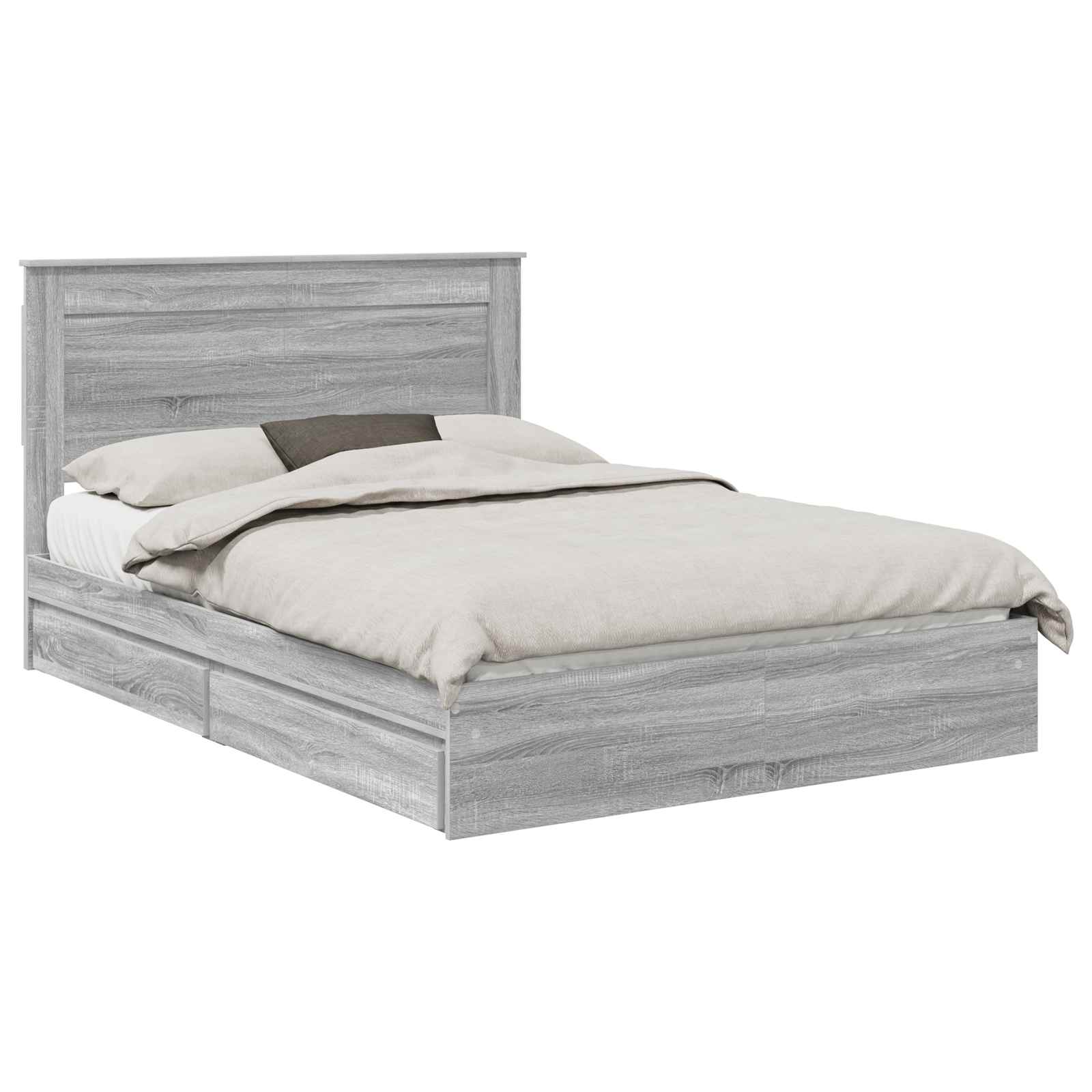 Krevet s od storage Siva Sonoma 160 x 200 cm Konstruirano drvo