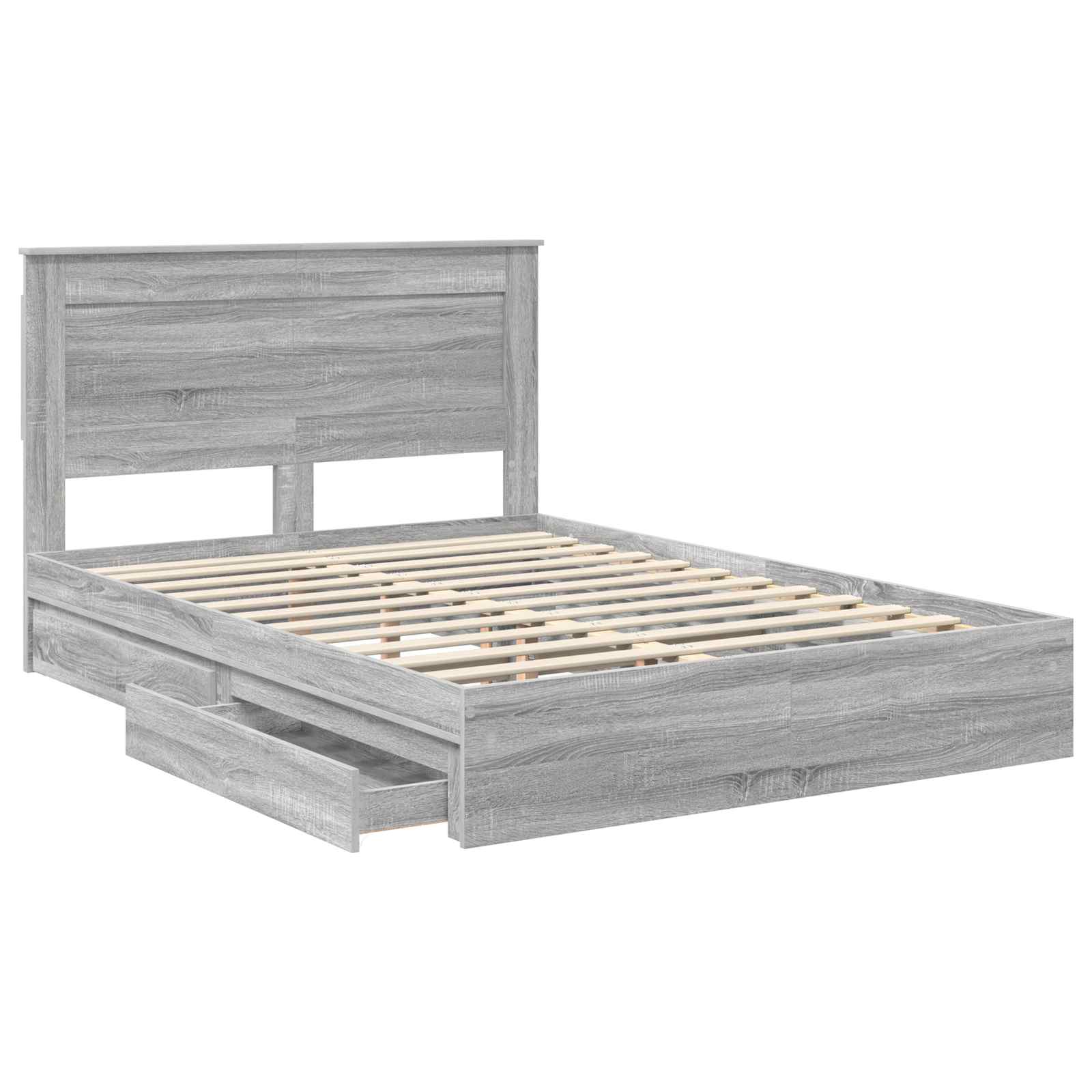 Krevet s od storage Siva Sonoma 160 x 200 cm Konstruirano drvo