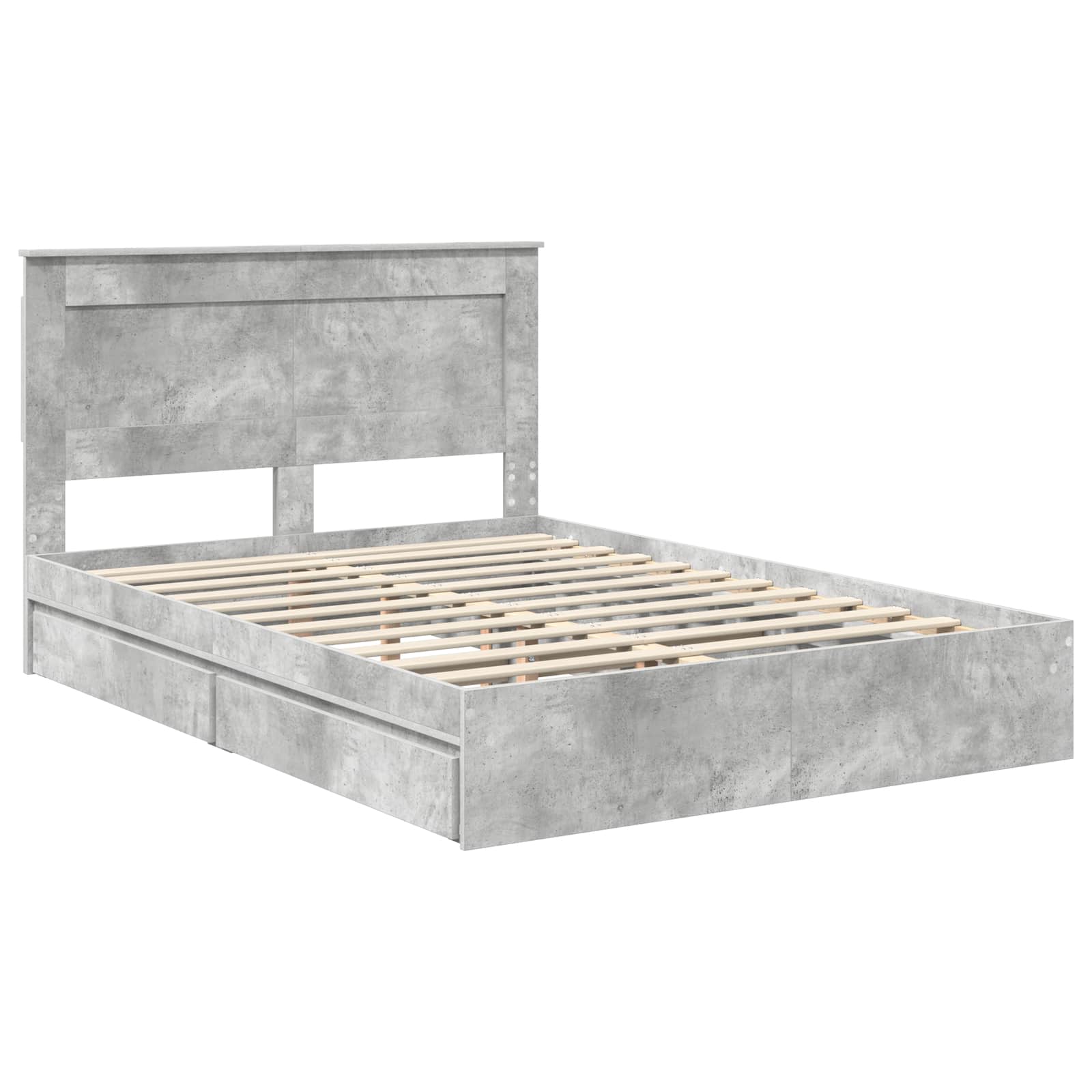 Krevet s od storage s uzglavljem Betonski sivi 150 x 200 cm