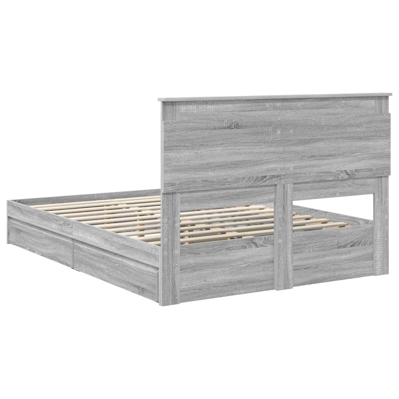 Krevet s od storage Siva Sonoma 140 x 200 cm Konstruirano drvo