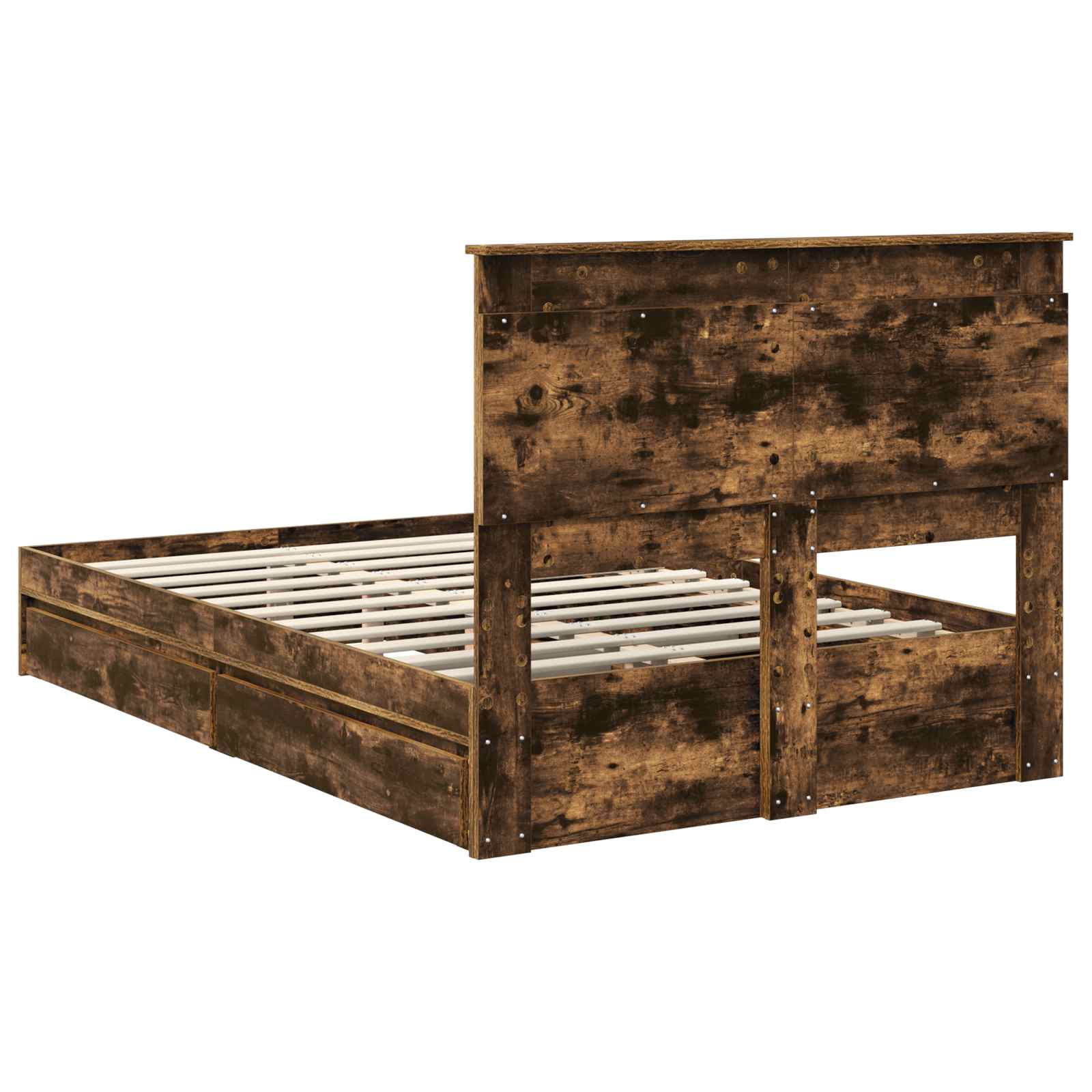 Krevet s od storage s uzglavljem Dimljeni hrast 135 x 190 cm
