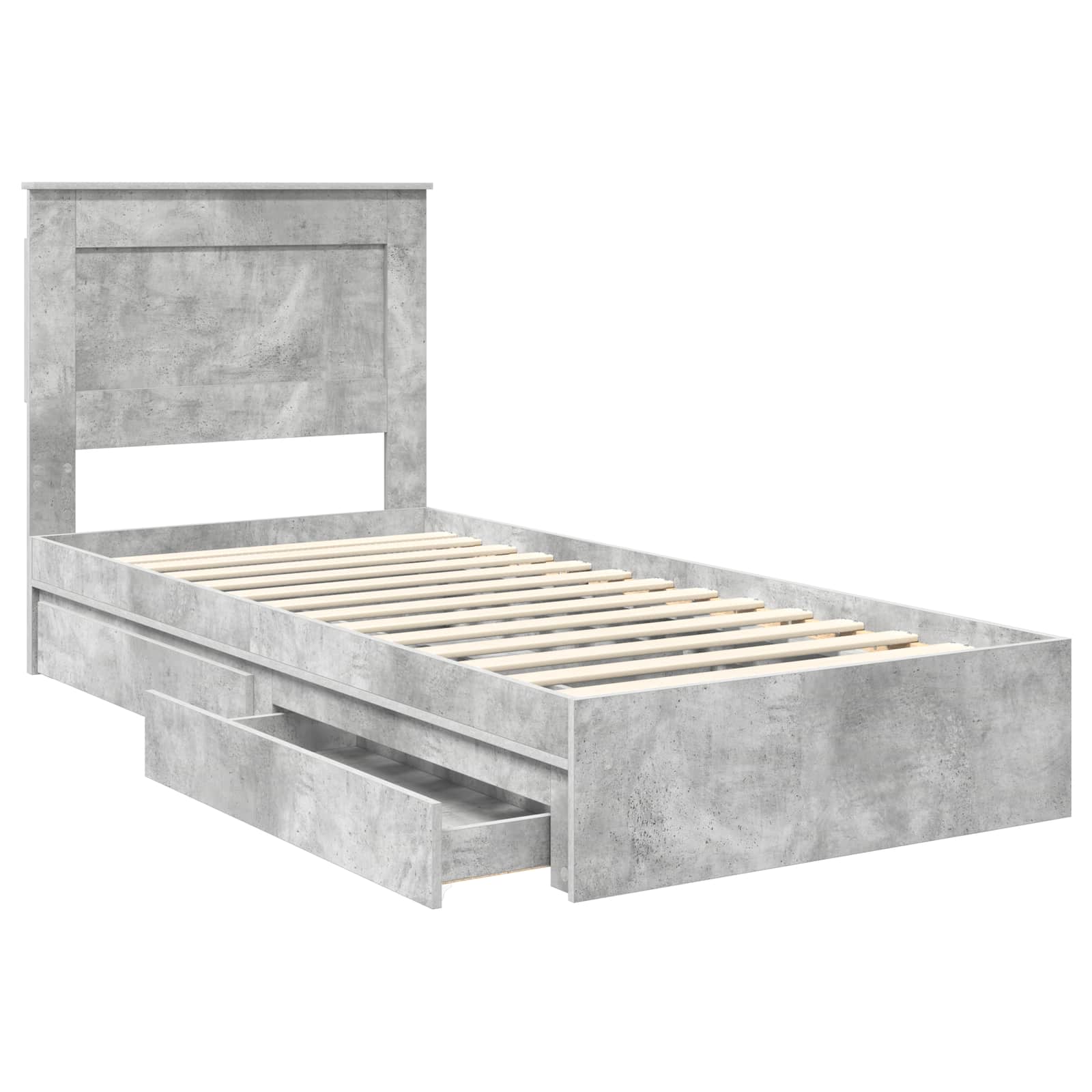 Krevet s od storage s uzglavljem Betonski sivi 100 x 200 cm
