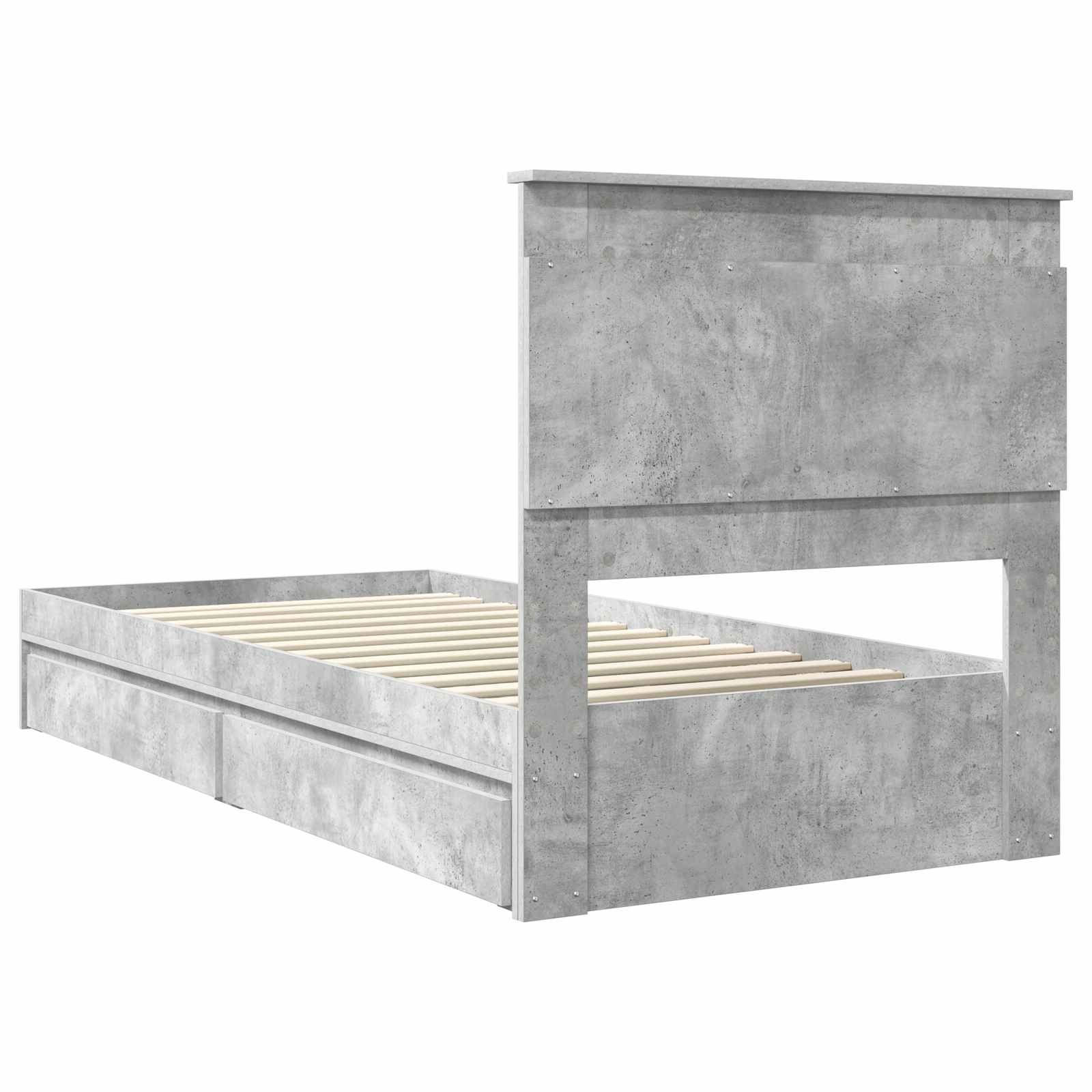 Krevet s od storage s uzglavljem Betonski sivi 100 x 200 cm